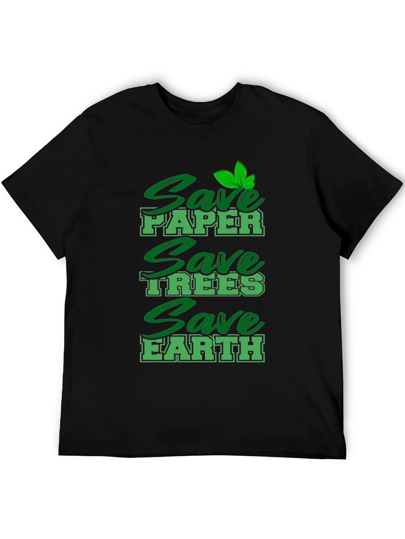 Eco-Friendly Save Earth Graphic Print T-Shirt