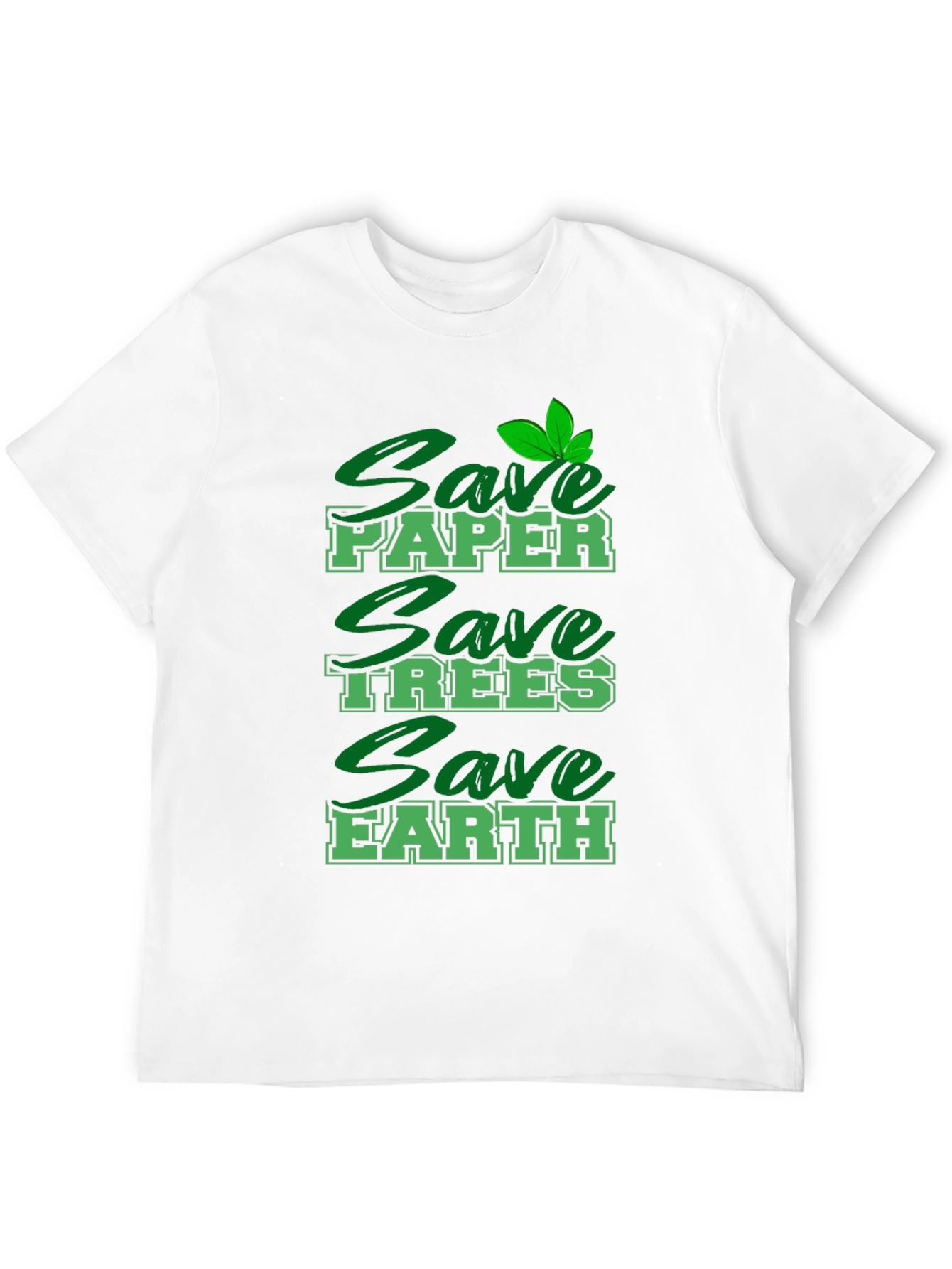 Eco-Friendly Save Earth Graphic Print T-Shirt