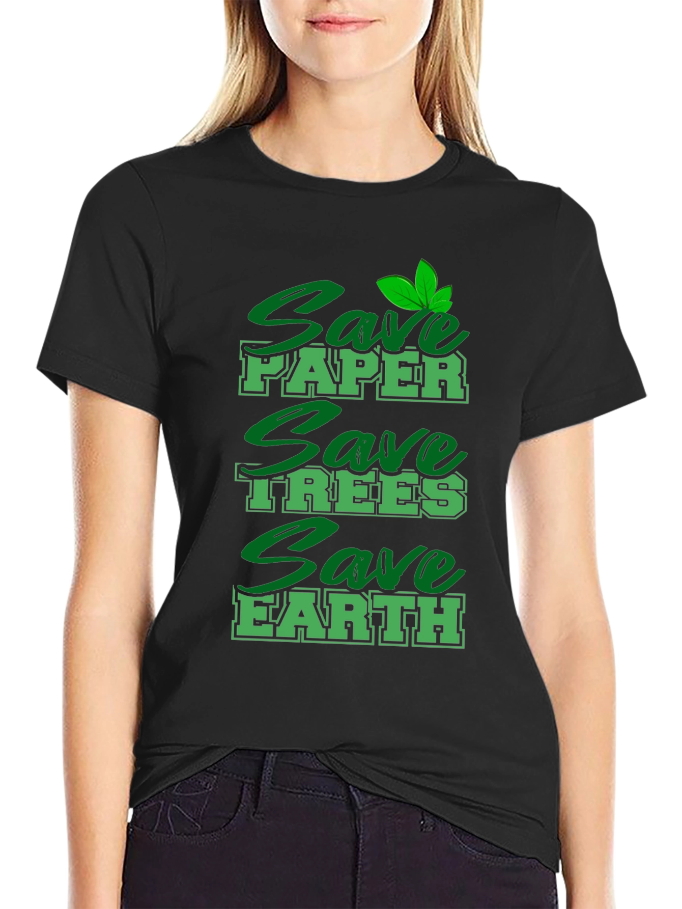 Eco-Friendly Save Earth Graphic Print T-Shirt