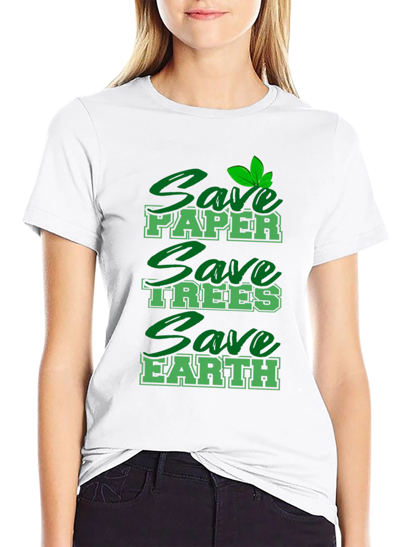 Eco-Friendly Save Earth Graphic Print T-Shirt