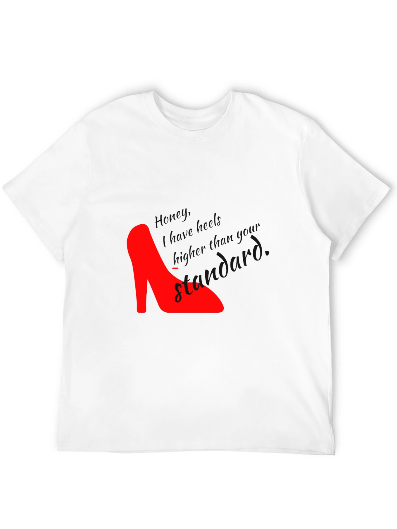 Red High Heel Black T-Shirt - Stand Out Style
