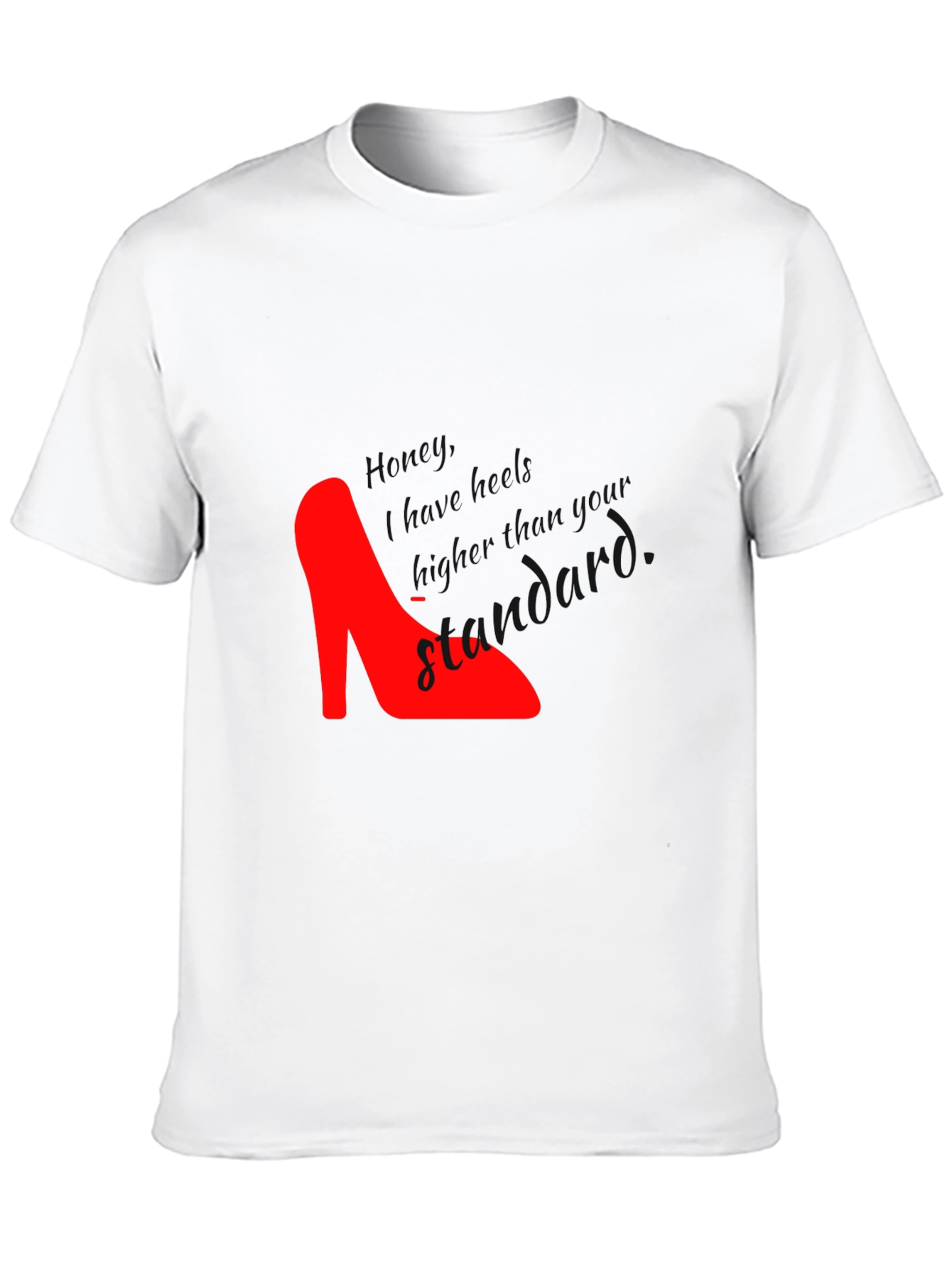Red High Heel Black T-Shirt - Stand Out Style