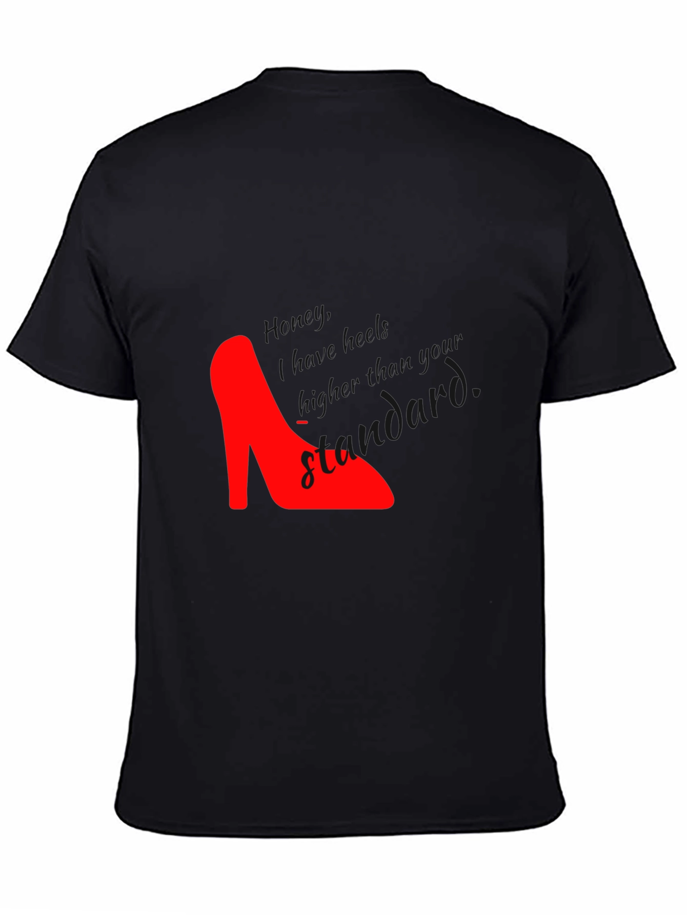 Red High Heel Black T-Shirt - Stand Out Style