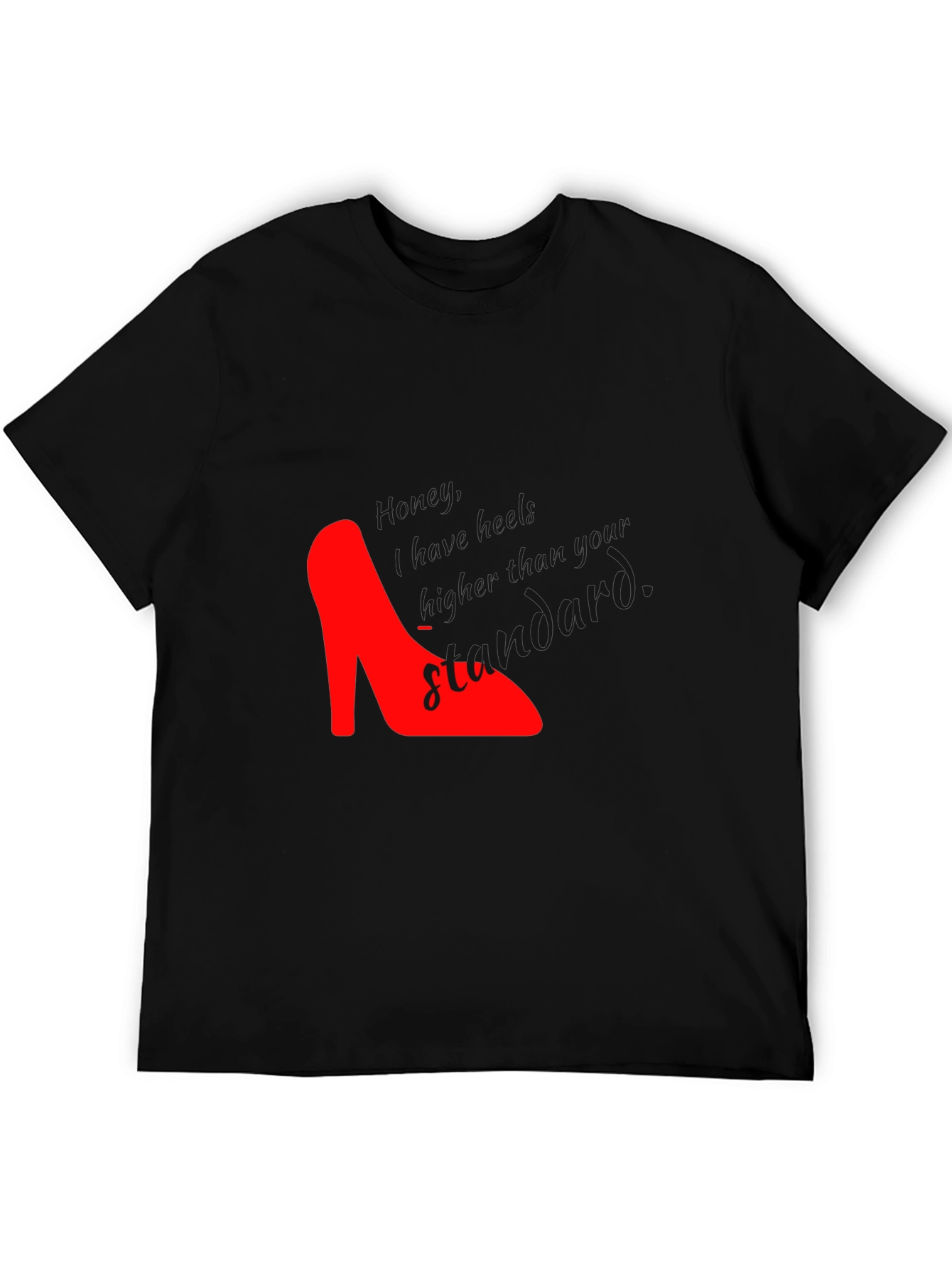 Red High Heel Black T-Shirt - Stand Out Style