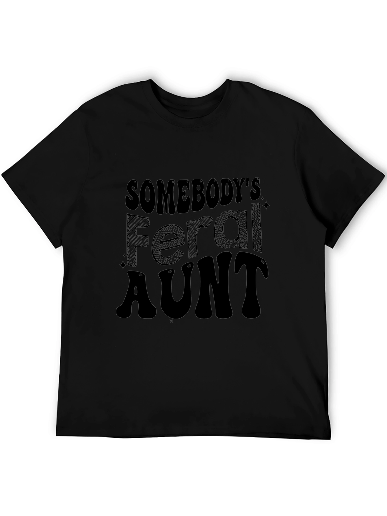 Somebodys Feral Aunt Graphic Tee - Black