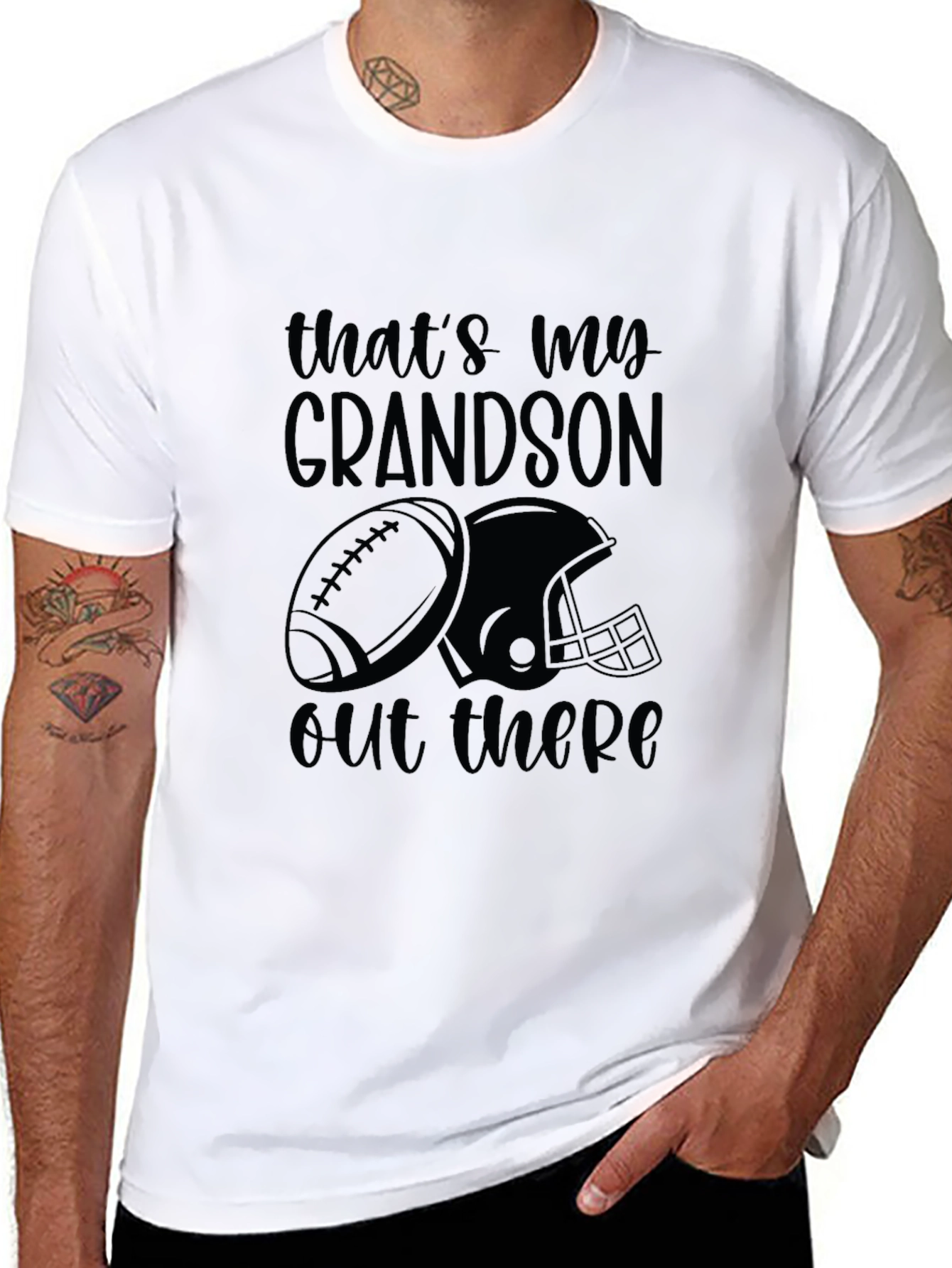 Grandson Football T-Shirt - Proud Grandparent Apparel