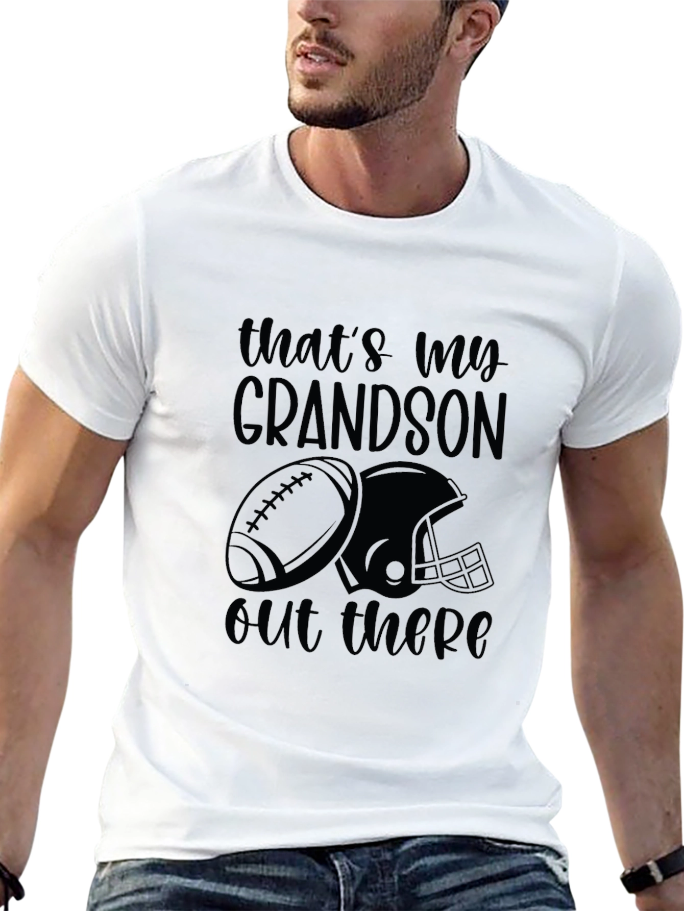 Grandson Football T-Shirt - Proud Grandparent Apparel