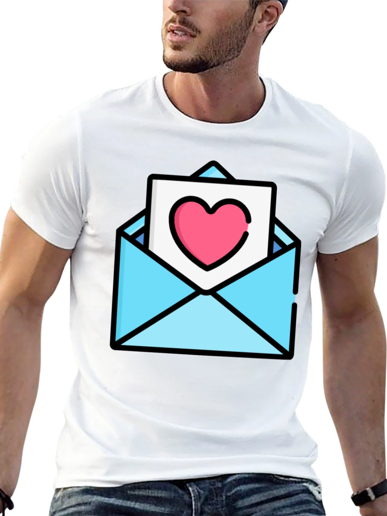 Heart Envelope Graphic Tee - Trendy Love Letter Shirt