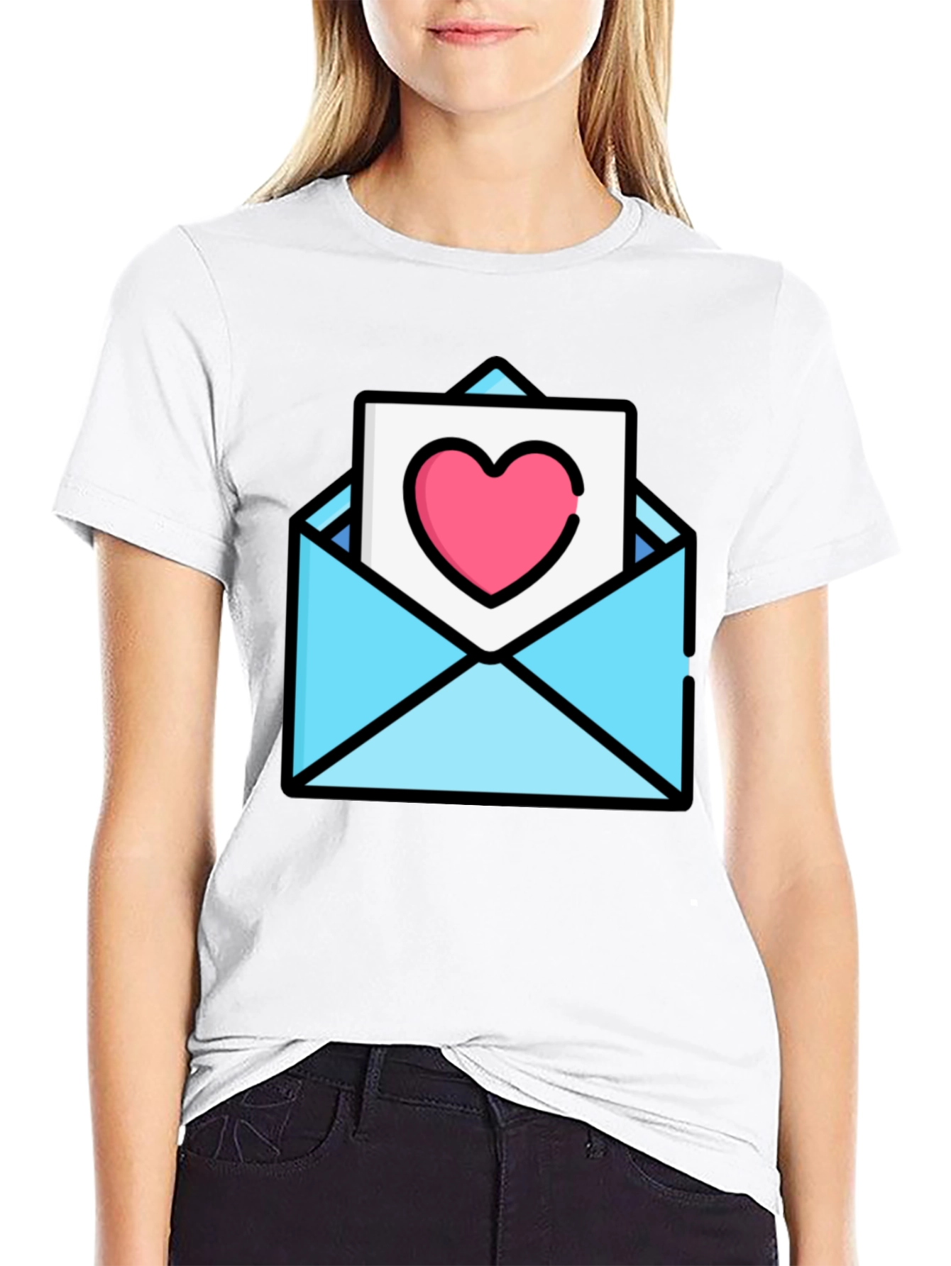 Heart Envelope Graphic Tee - Trendy Love Letter Shirt