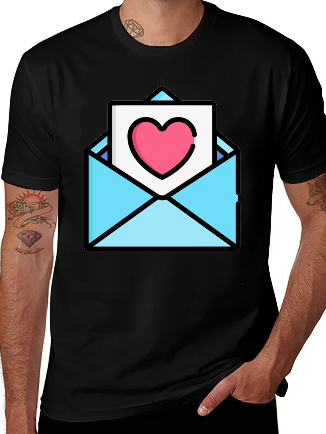 Heart Envelope Graphic Tee - Trendy Love Letter Shirt