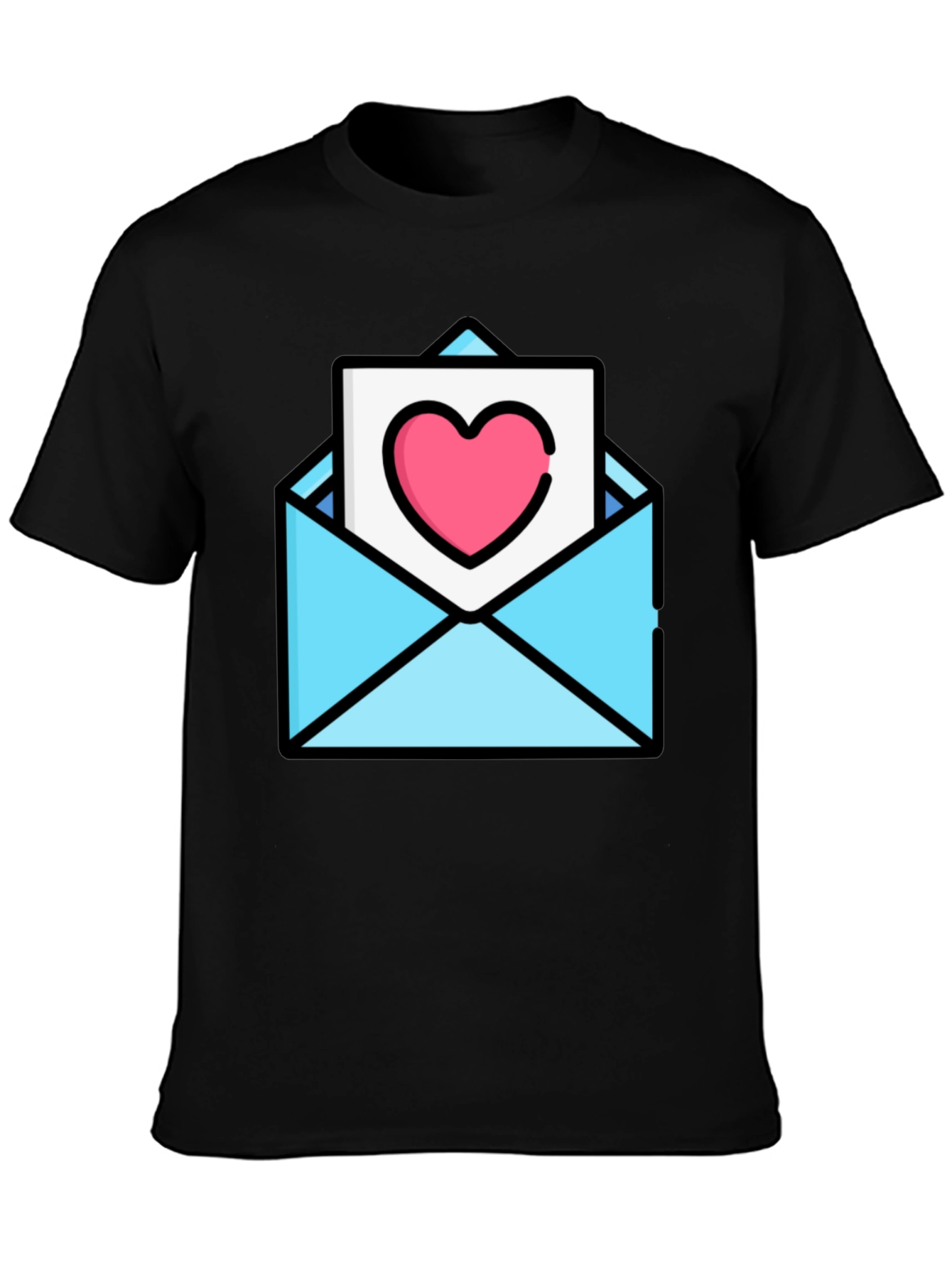 Heart Envelope Graphic Tee - Trendy Love Letter Shirt