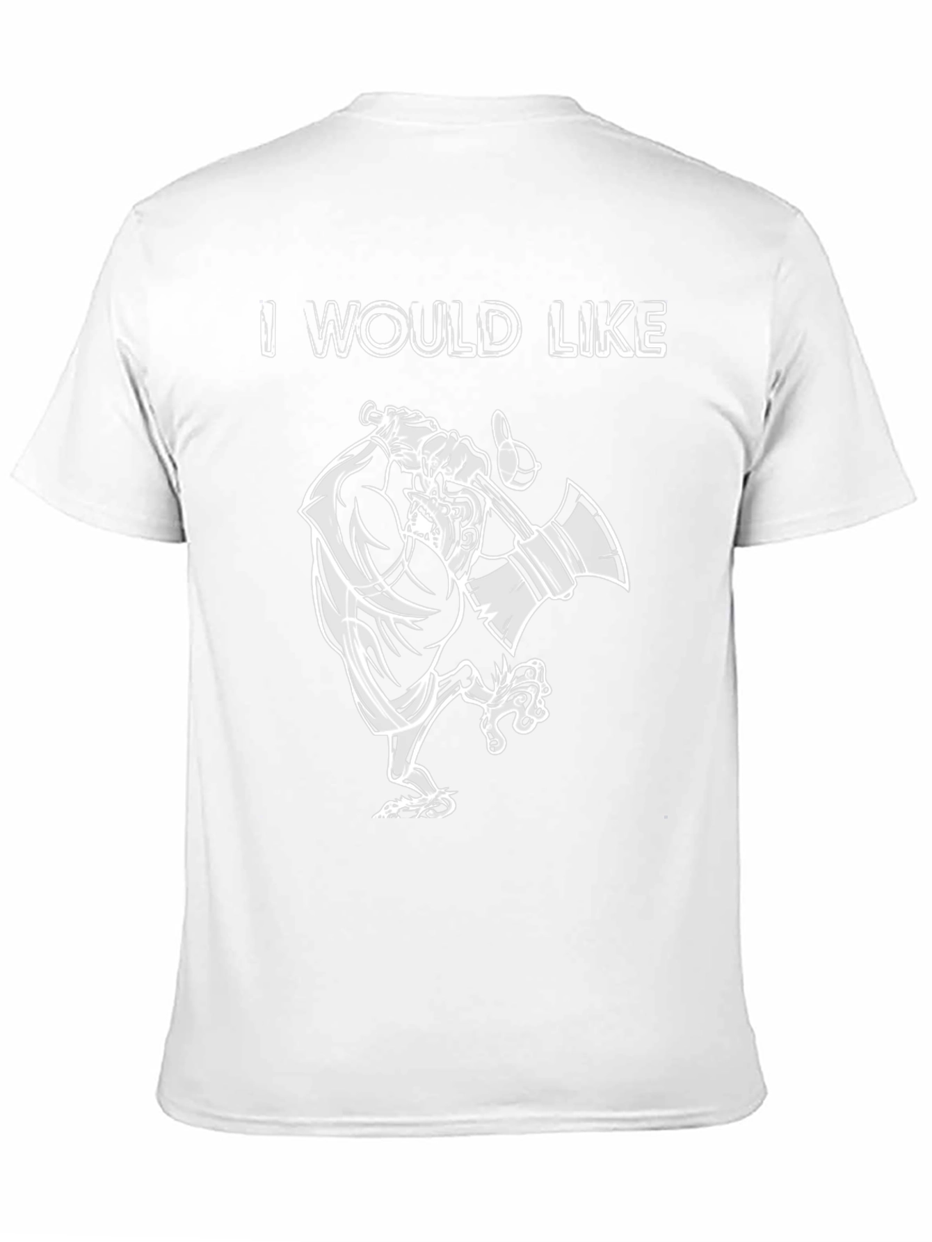 I Would Like T-Shirt - Cartoon Lumberjack Black Tee