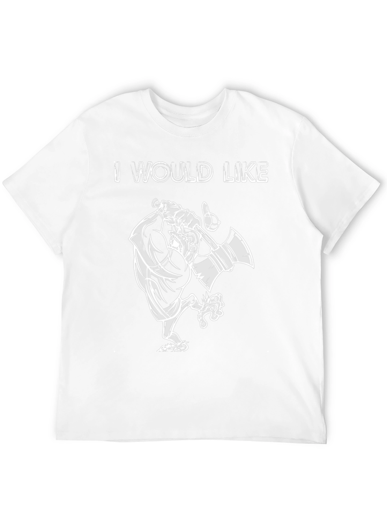 I Would Like T-Shirt - Cartoon Lumberjack Black Tee