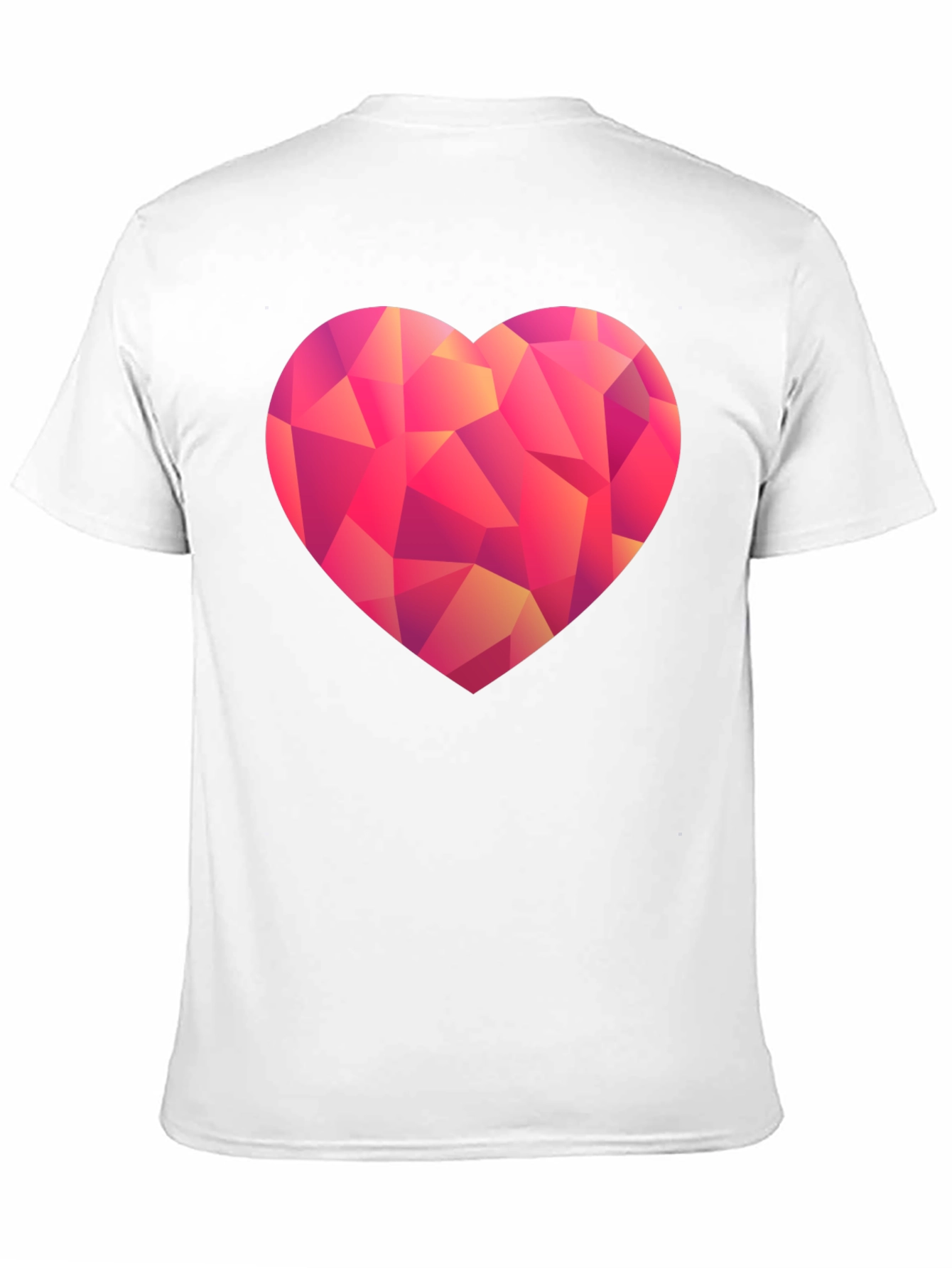 Geometric Heart Graphic T-Shirt - Black