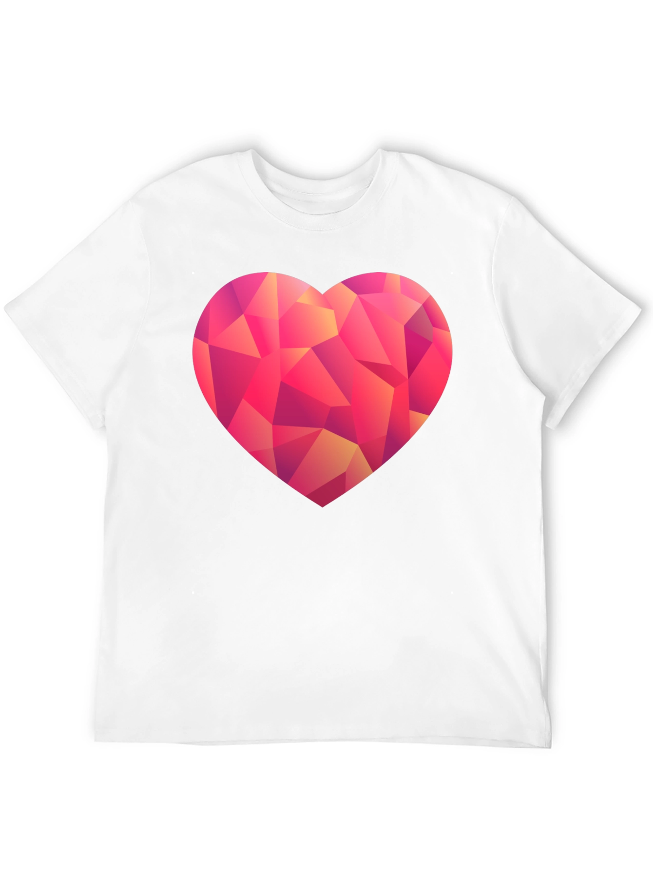 Geometric Heart Graphic T-Shirt - Black