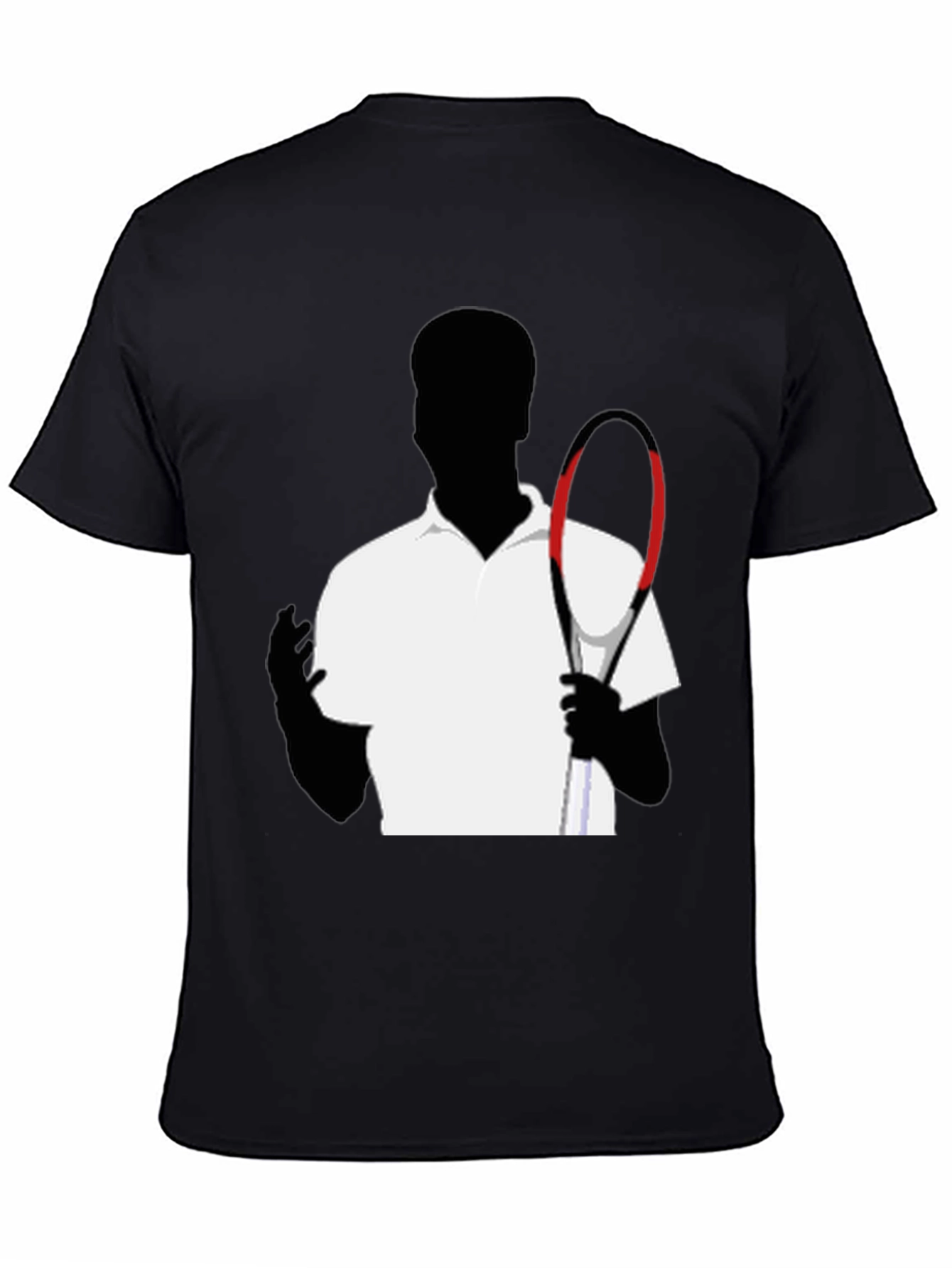 Tennis Player Graphic Tee - Stylish Silhouette Design