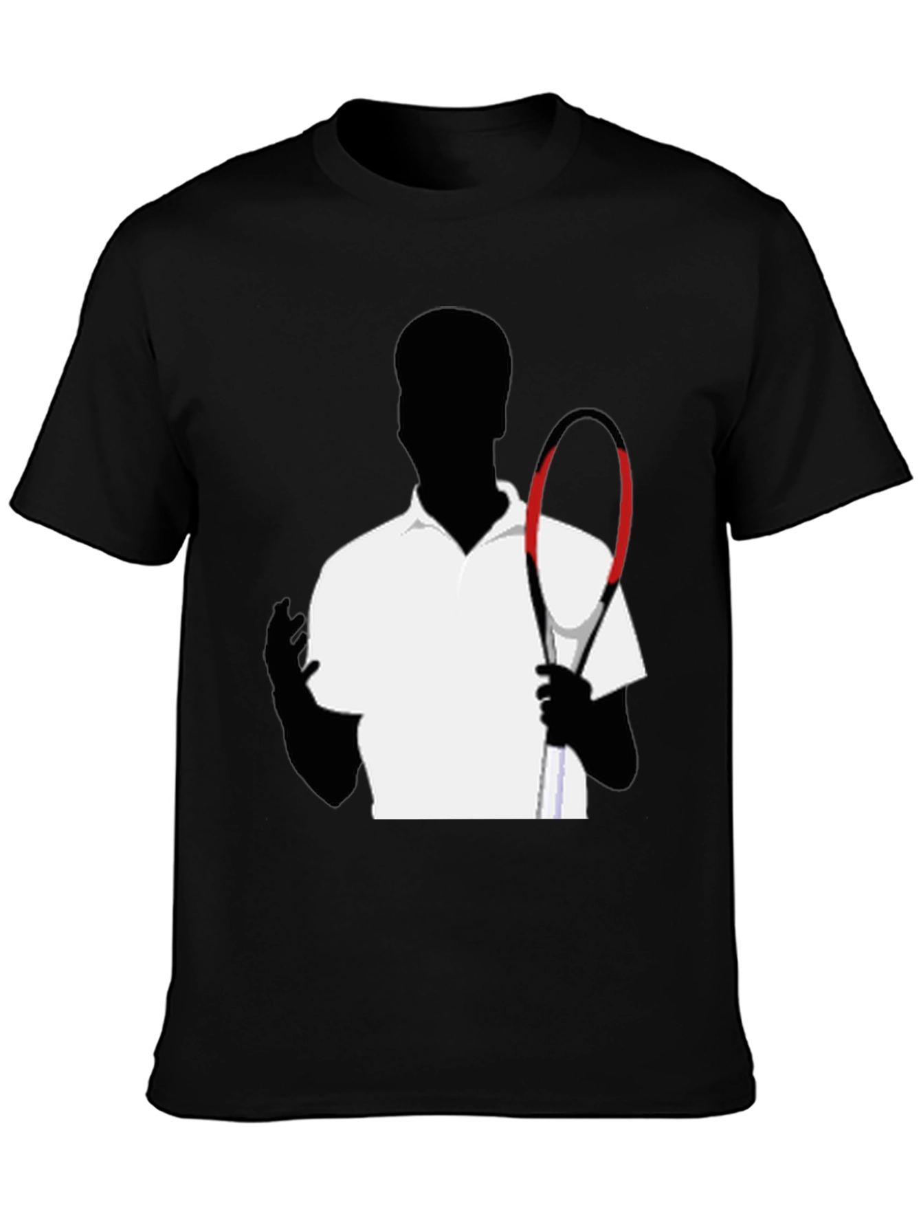 Tennis Player Graphic Tee - Stylish Silhouette Design