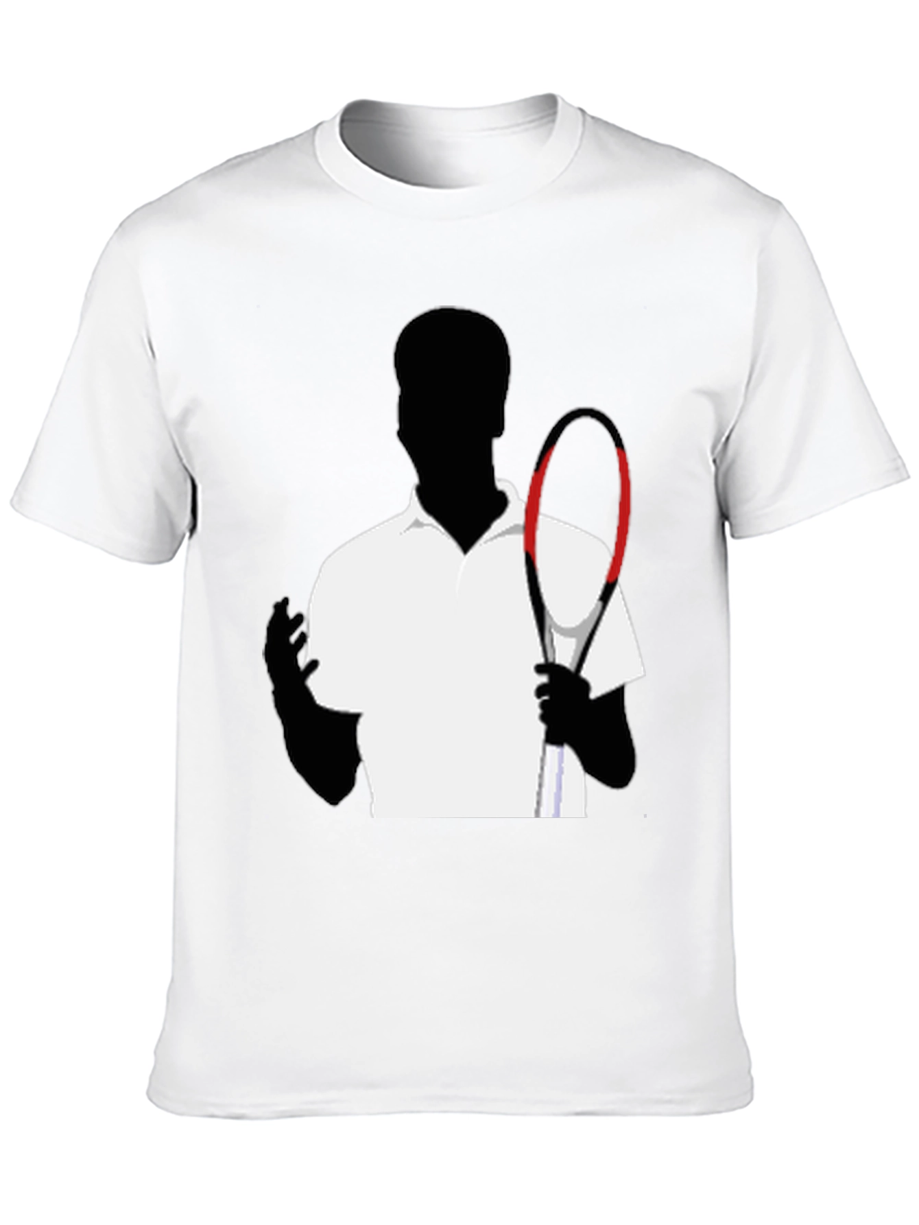 Tennis Player Graphic Tee - Stylish Silhouette Design