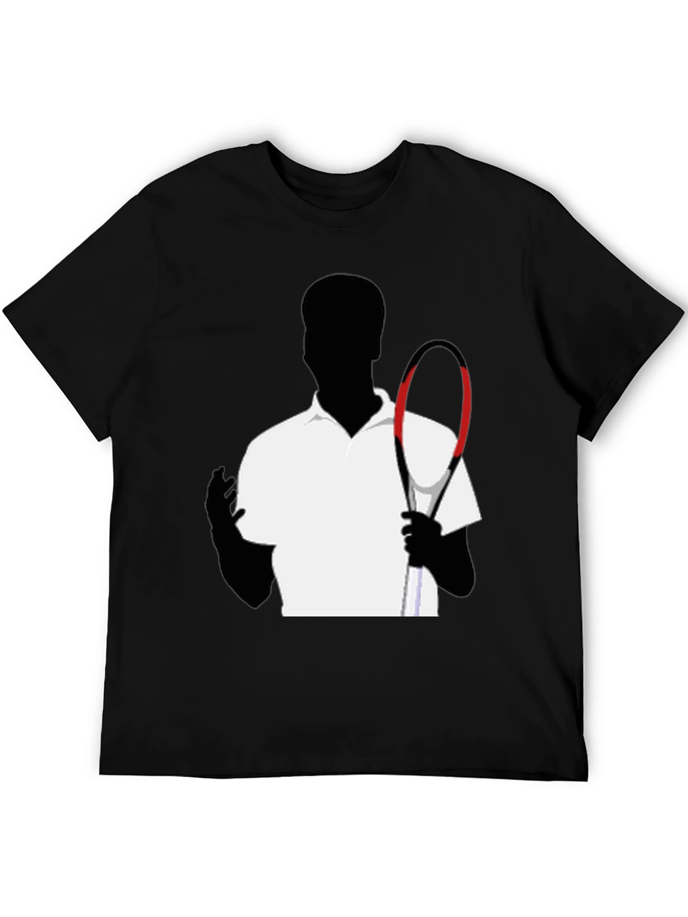 Tennis Player Graphic Tee - Stylish Silhouette Design