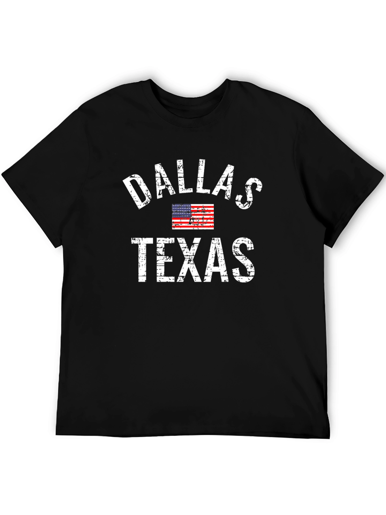 Dallas Texas T-Shirt - Distressed American Flag Design