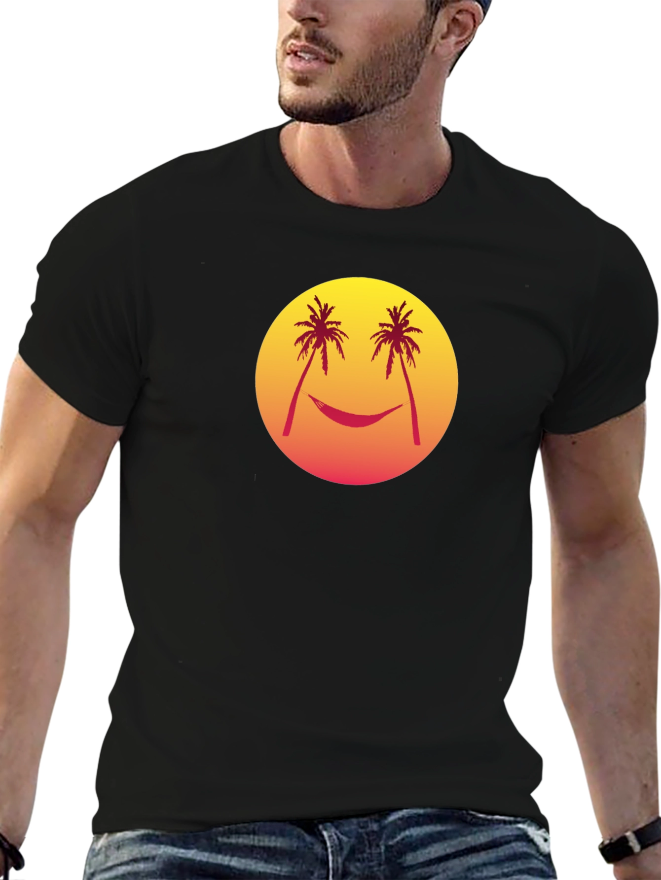 Sunset Palms Hammock Graphic T-Shirt