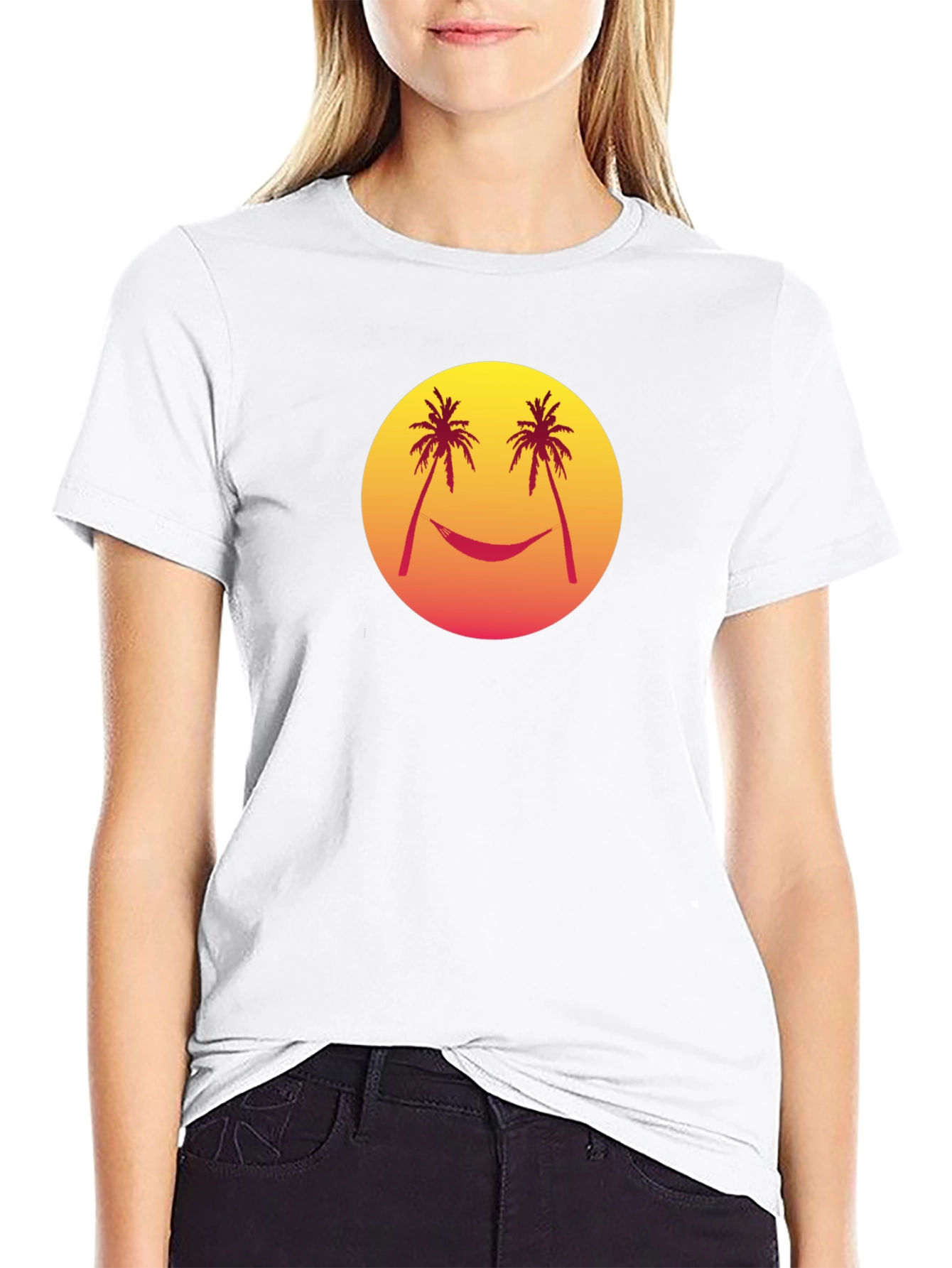 Sunset Palms Hammock Graphic T-Shirt