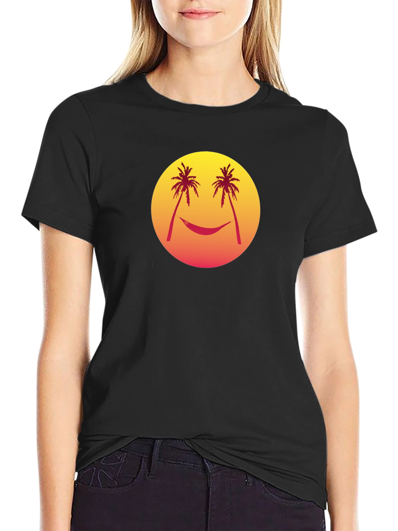 Sunset Palms Hammock Graphic T-Shirt