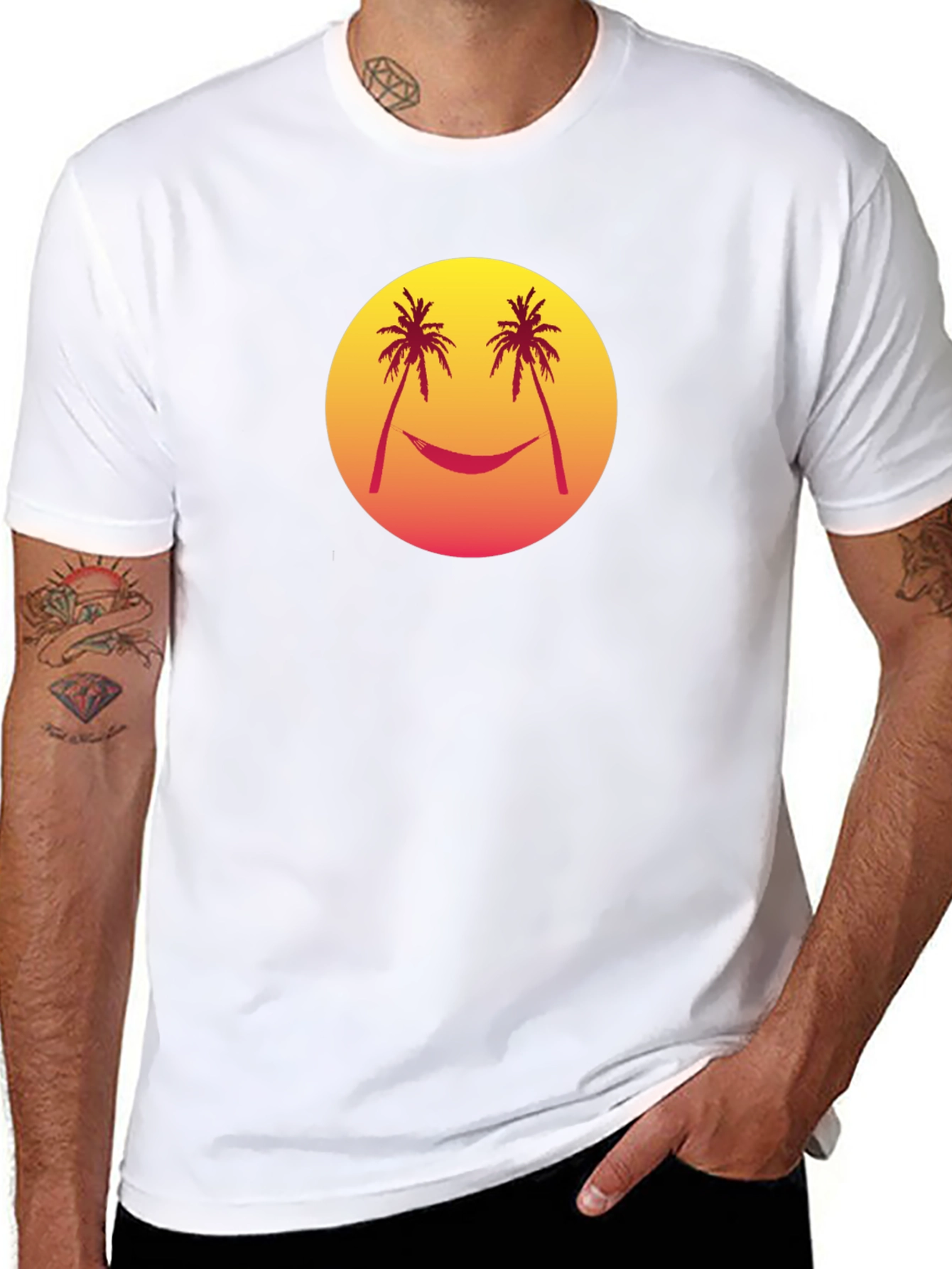 Sunset Palms Hammock Graphic T-Shirt