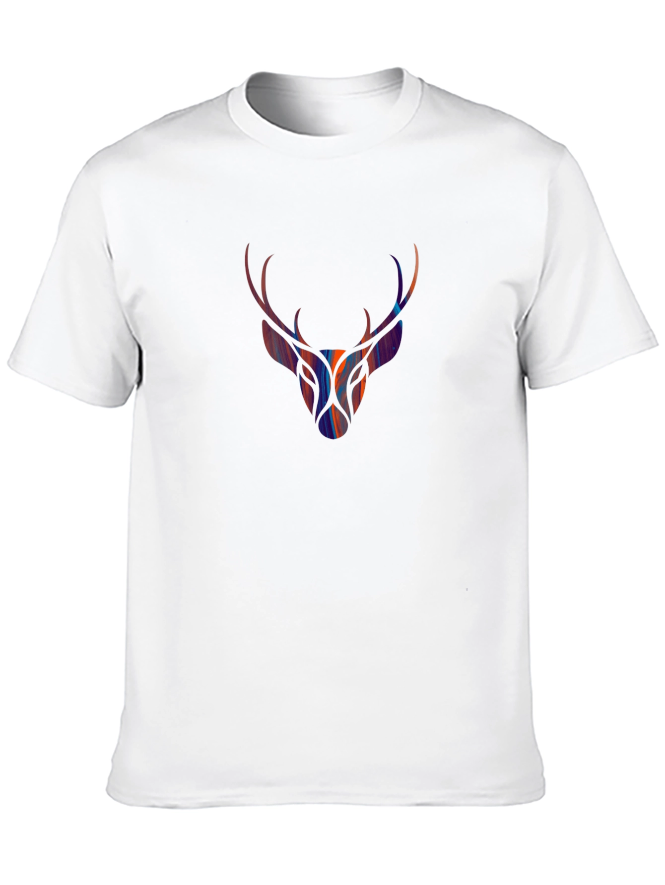 Stylish Deer Head Graphic Tee - Black