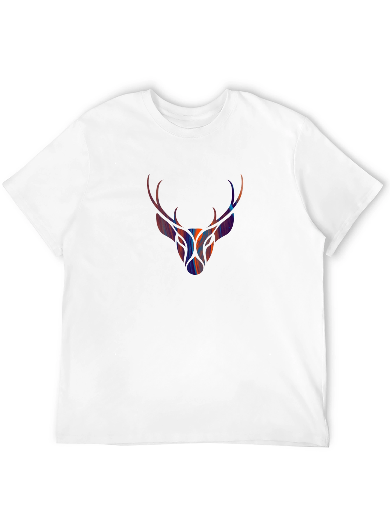 Stylish Deer Head Graphic Tee - Black