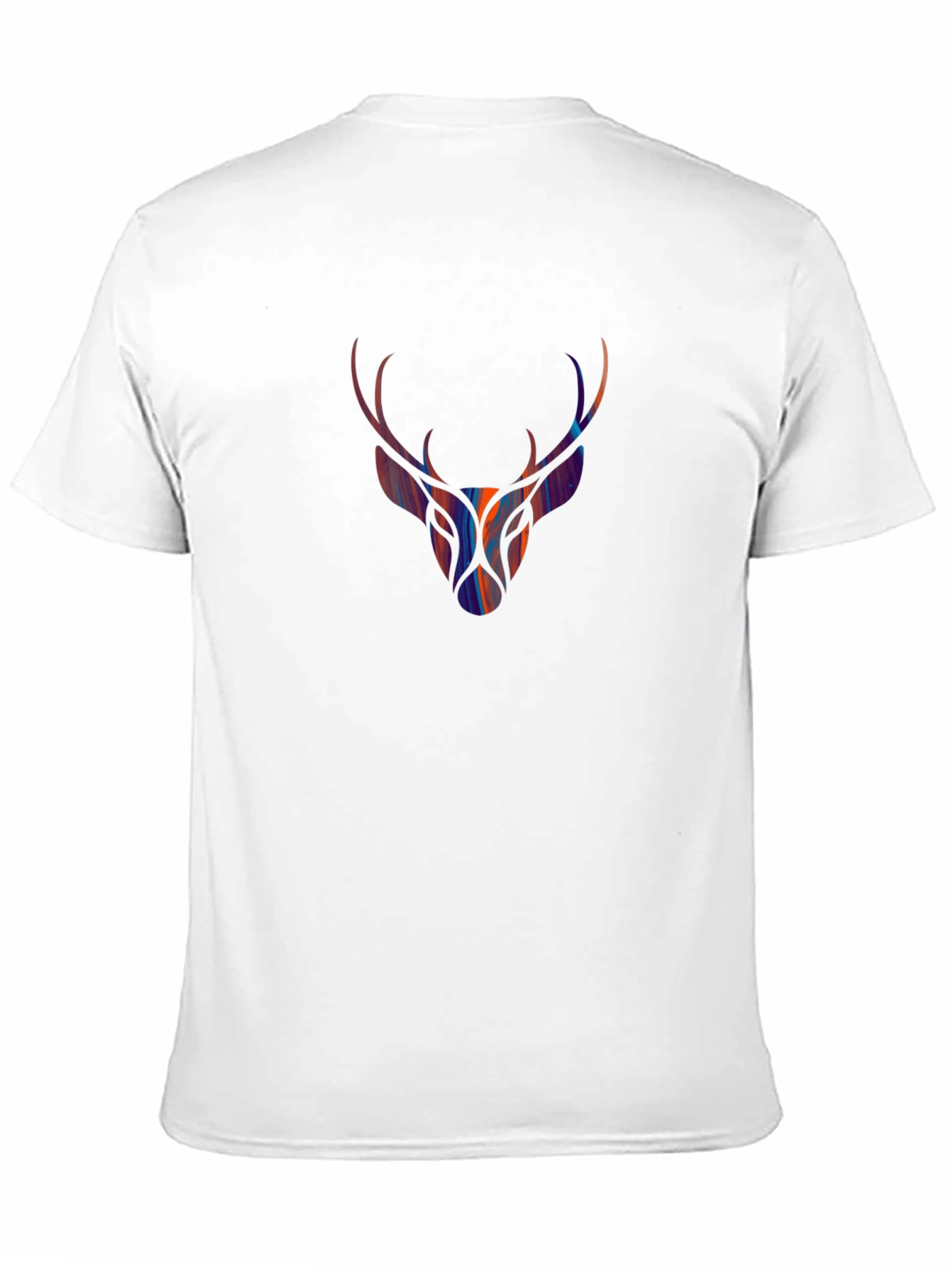 Stylish Deer Head Graphic Tee - Black