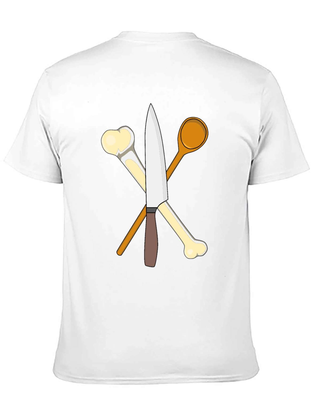 Chefs Knife Bones and Spoon Black T-Shirt