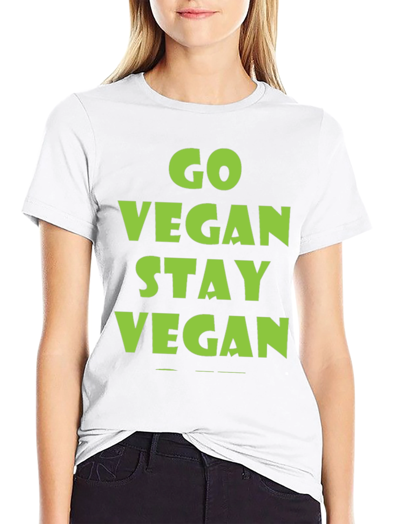 Go Vegan Stay Vegan Black T-Shirt