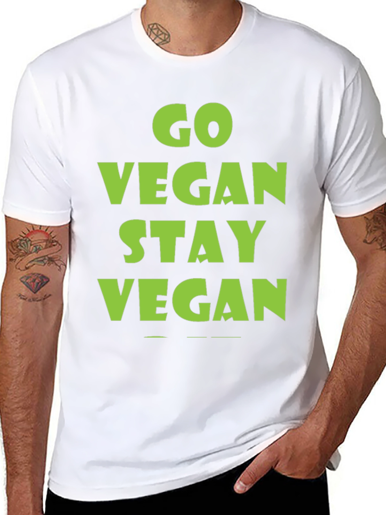 Go Vegan Stay Vegan Black T-Shirt