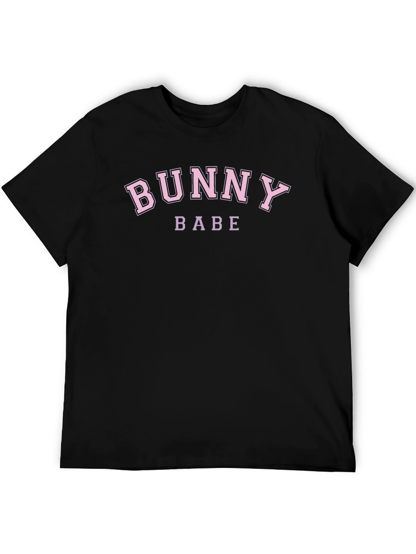 Bunny Babe Graphic Tee - Pink on Black