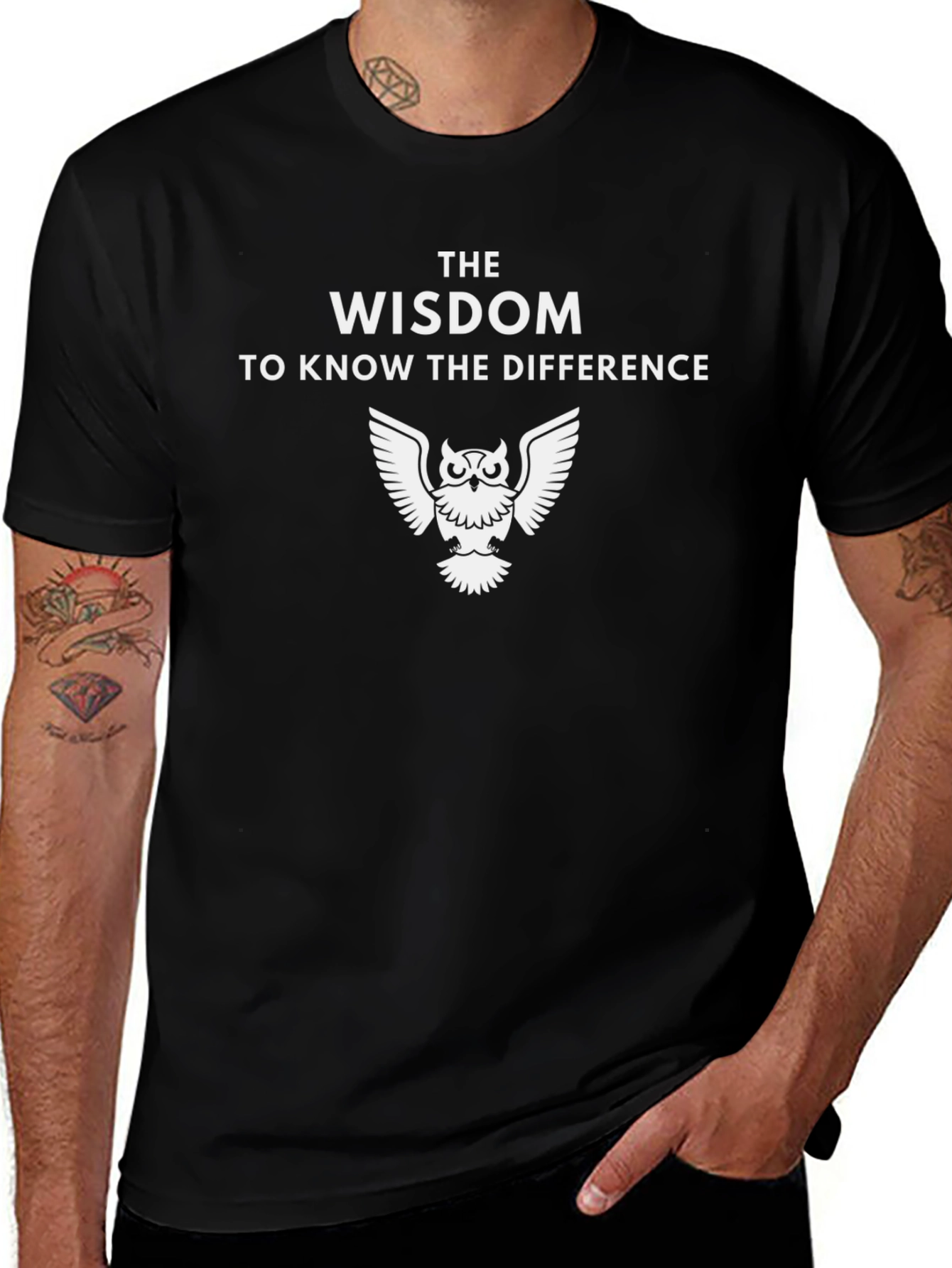 Wisdom Owl Graphic T-Shirt - Know the Difference