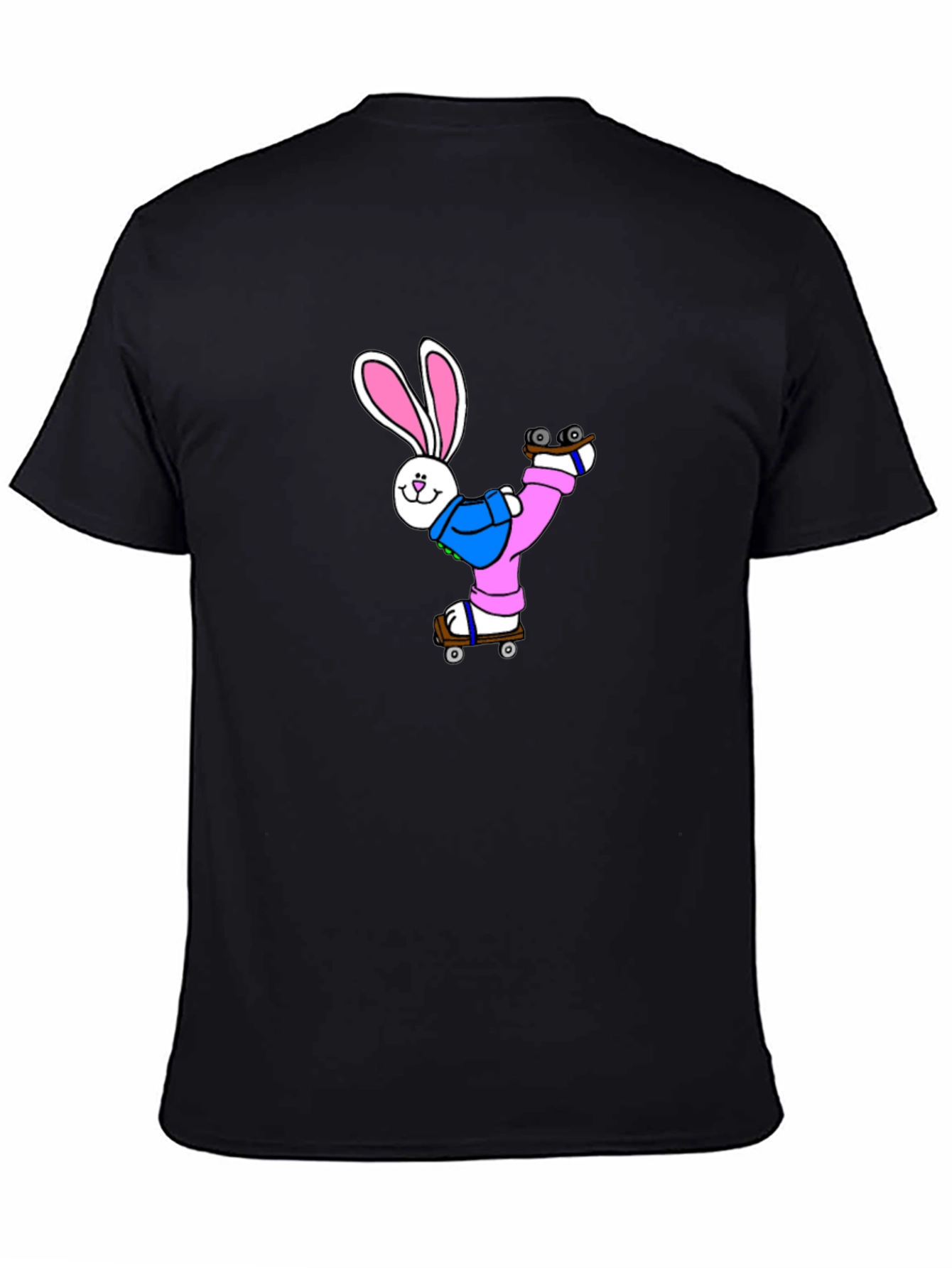 Skating Bunny T-Shirt - Black Graphic Tee