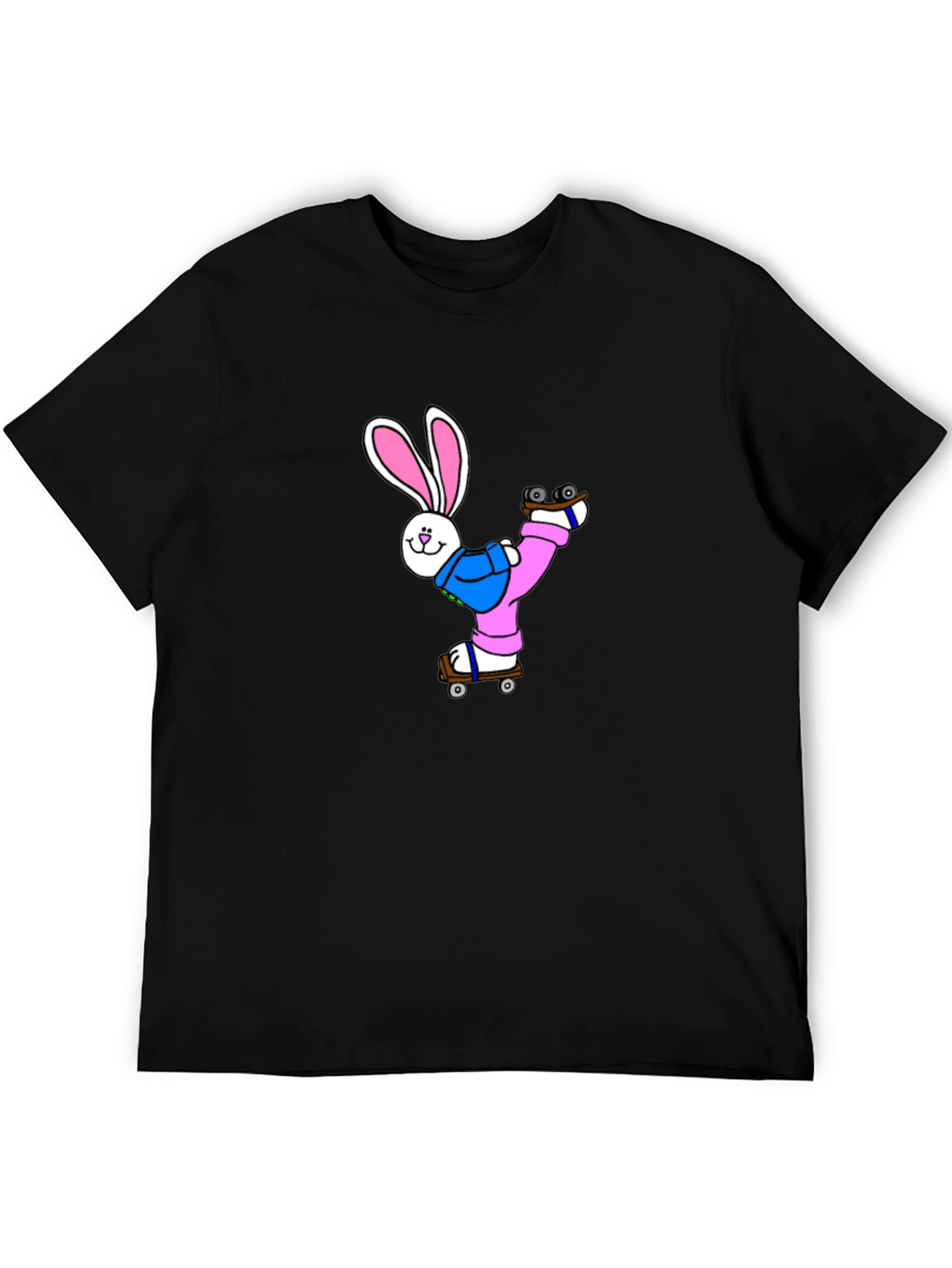 Skating Bunny T-Shirt - Black Graphic Tee