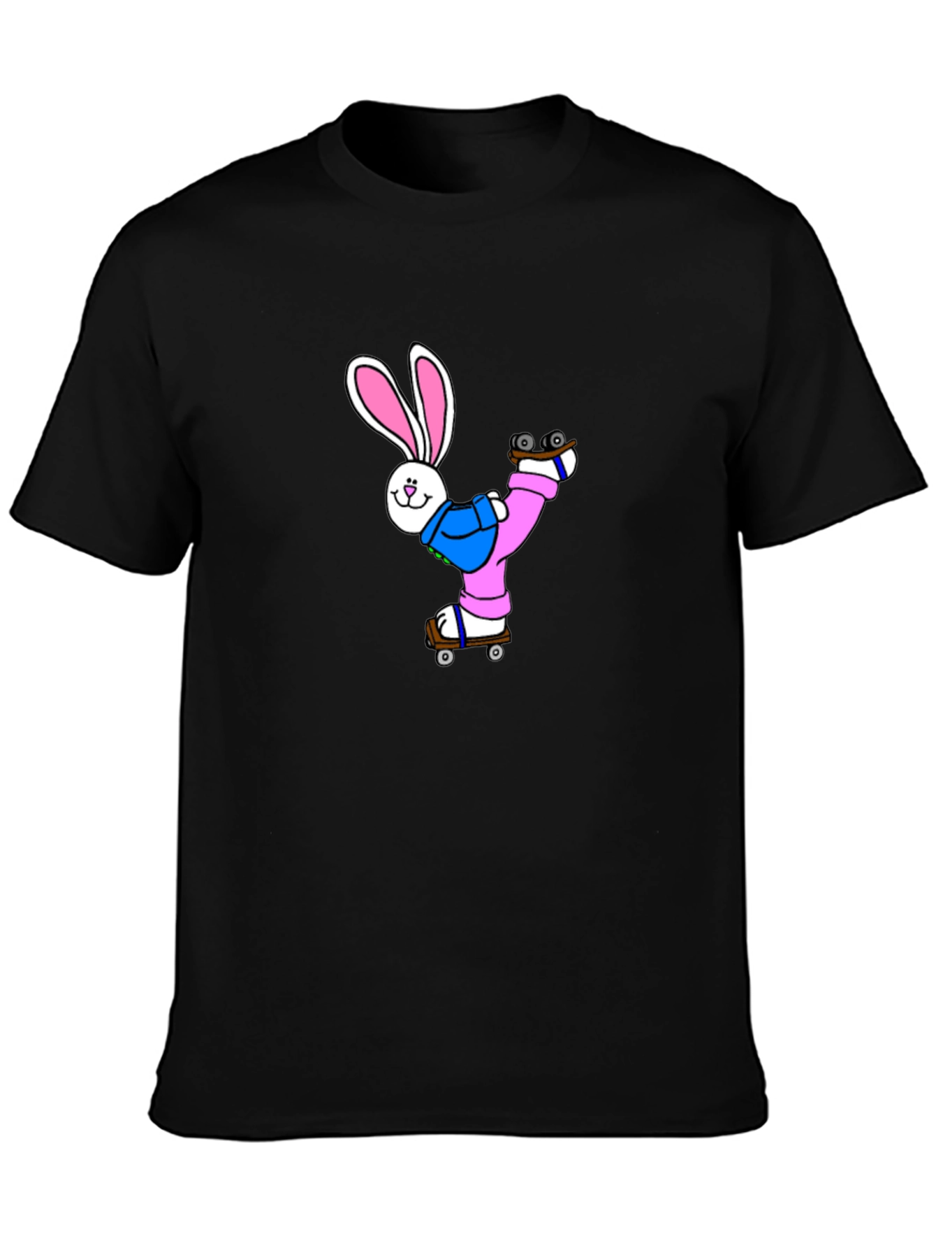 Skating Bunny T-Shirt - Black Graphic Tee
