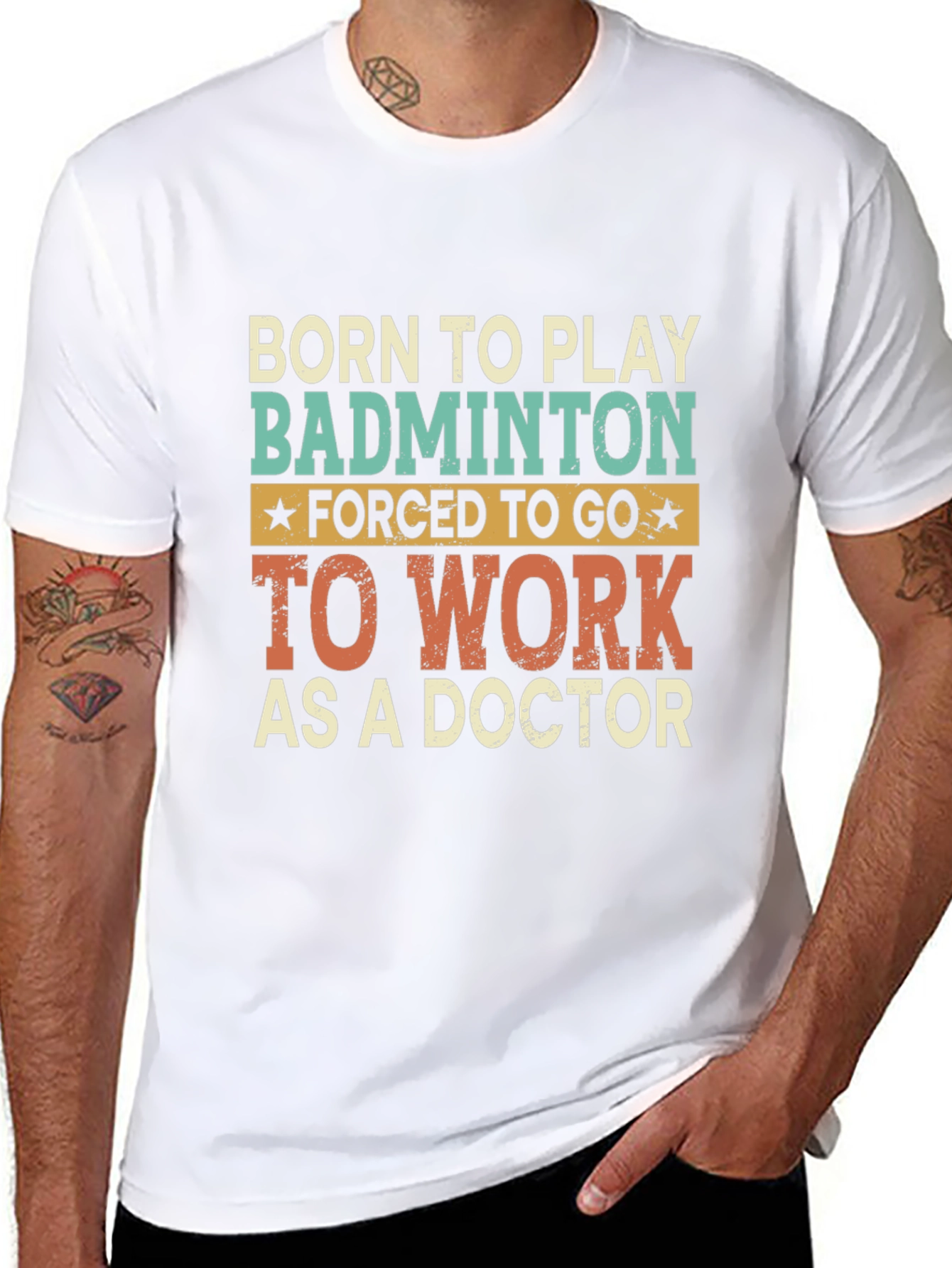 Born to Play Badminton Doctor T-Shirt