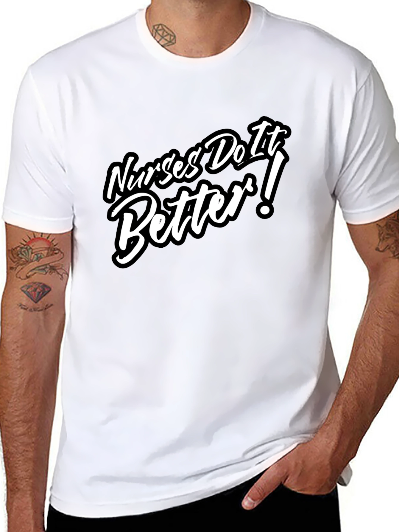 Nurses Do It Better T-Shirt - Black Crew Neck