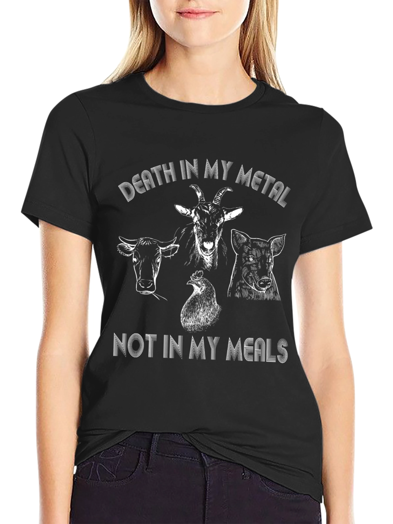 Vegan Death Metal Black Graphic T-Shirt
