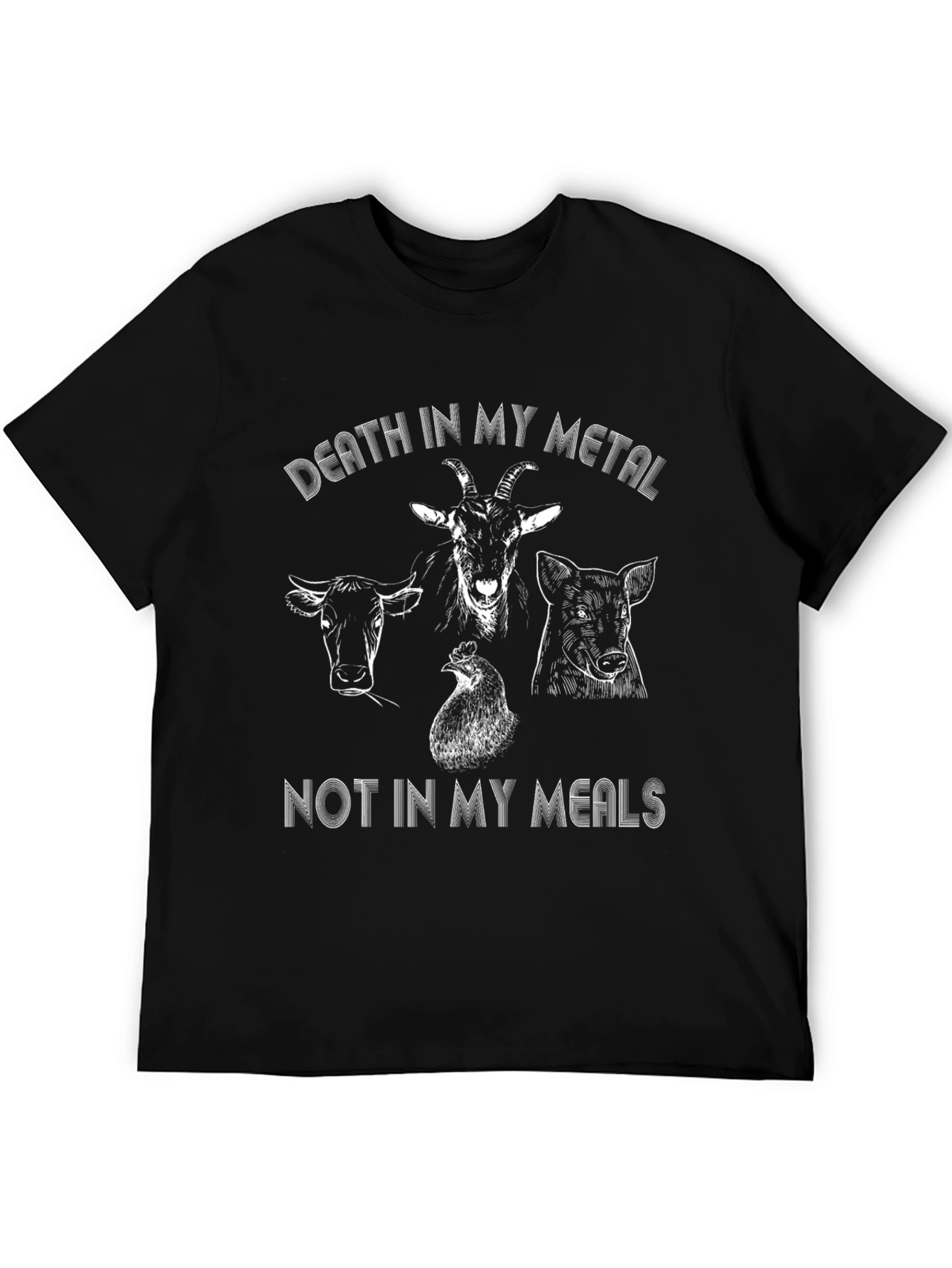 Vegan Death Metal Black Graphic T-Shirt