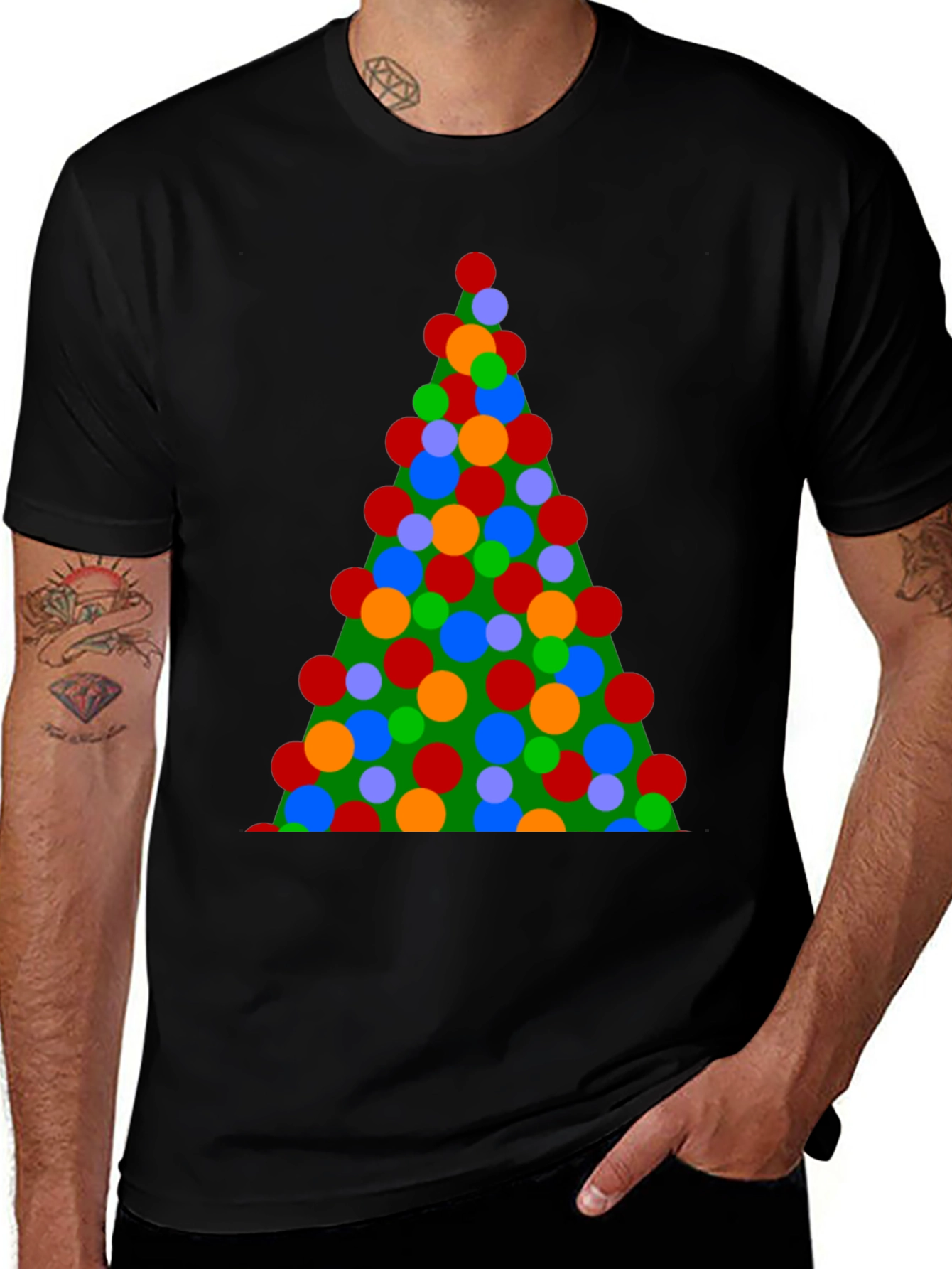 Christmas Tree Lights Graphic T-Shirt