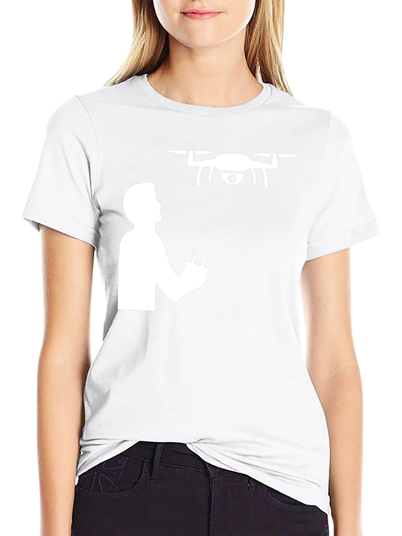 Drone Pilot Graphic Tee - Black Cotton T-Shirt