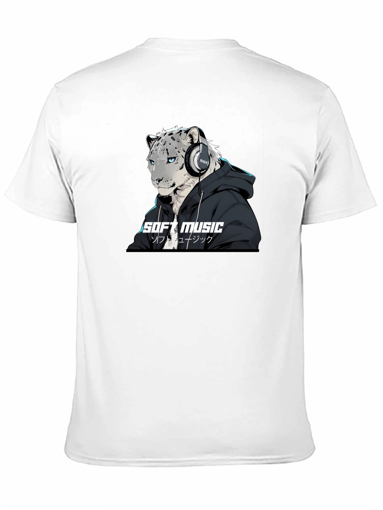Soft Music Snow Leopard Black T-Shirt