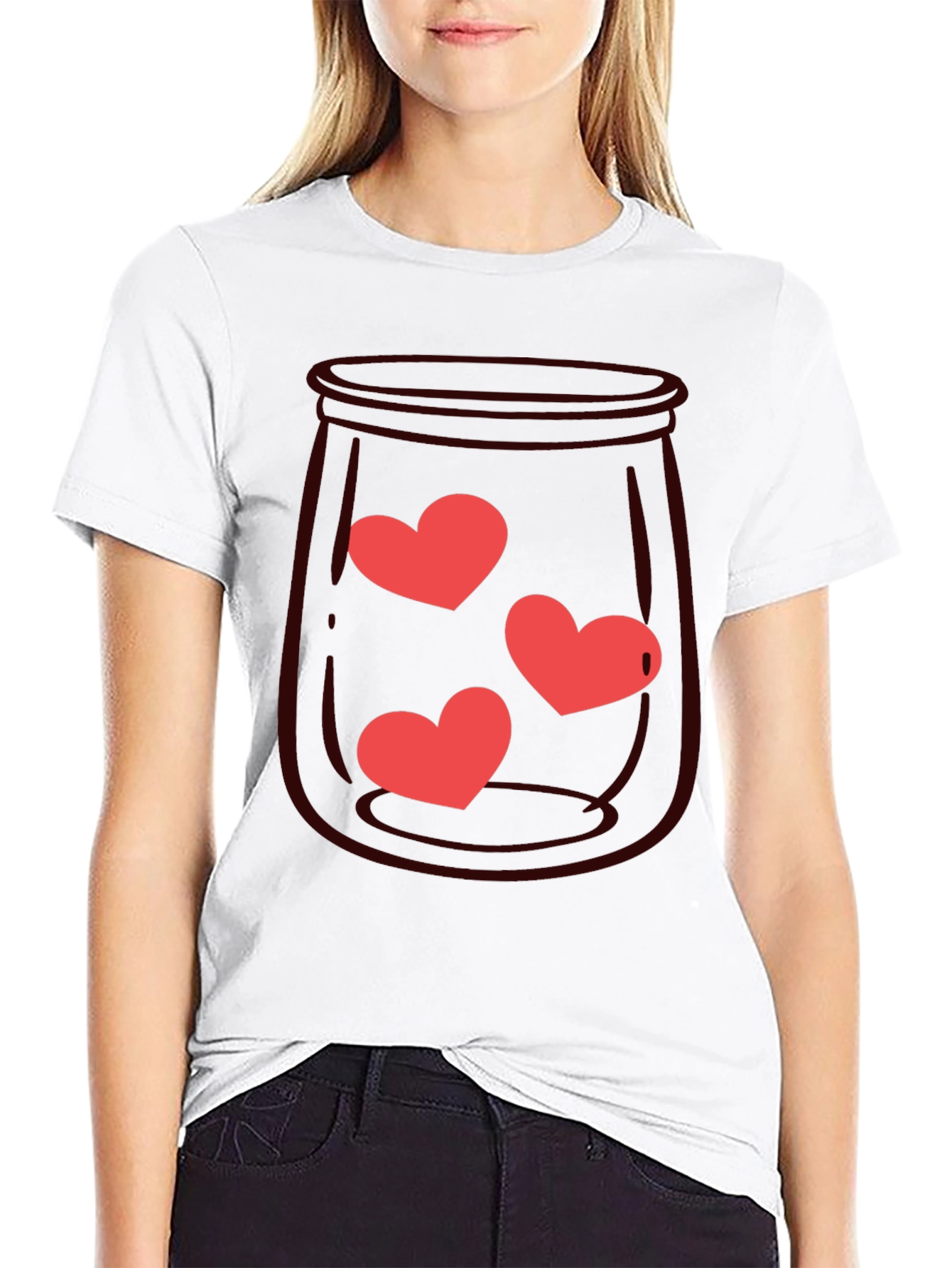 Heart Jar Graphic Tee - Black