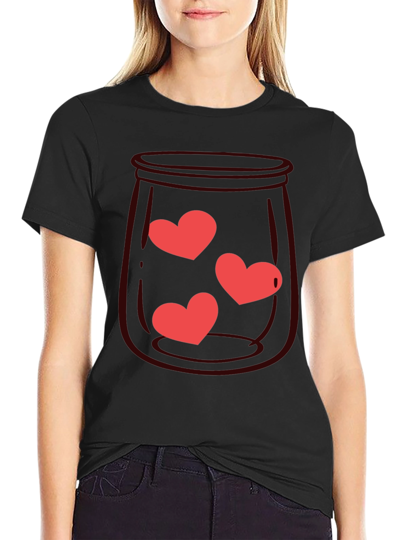 Heart Jar Graphic Tee - Black