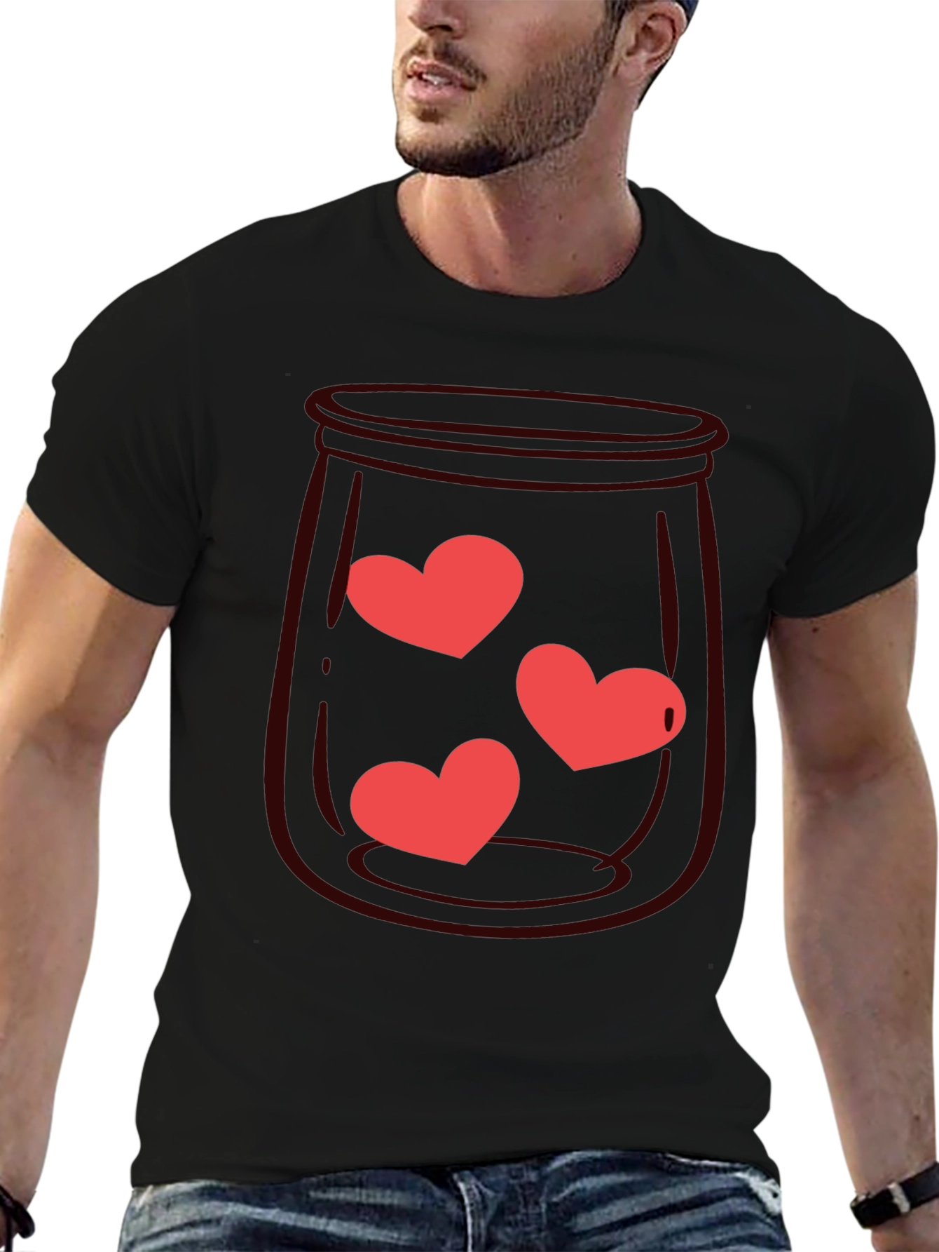 Heart Jar Graphic Tee - Black