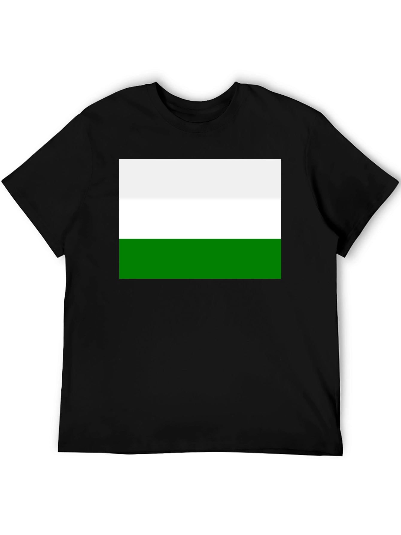 Minimalist White and Green Stripe T-Shirt